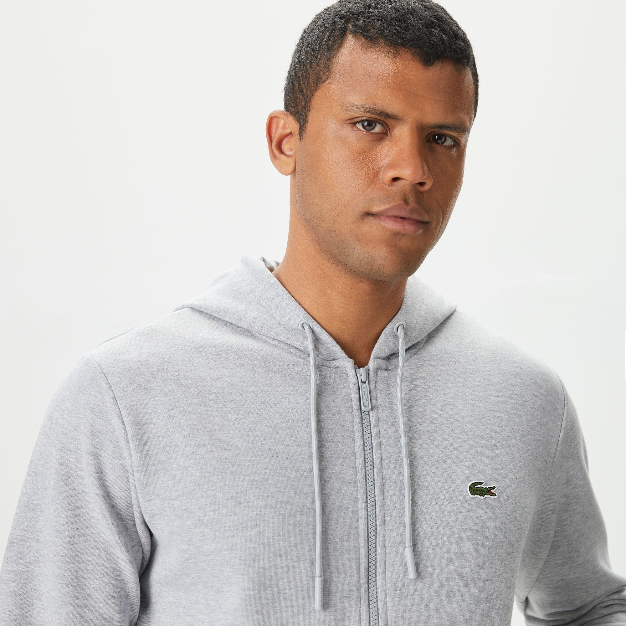 Lacoste Erkek Classic Fit Fermuarlı Gri Sweatshirt