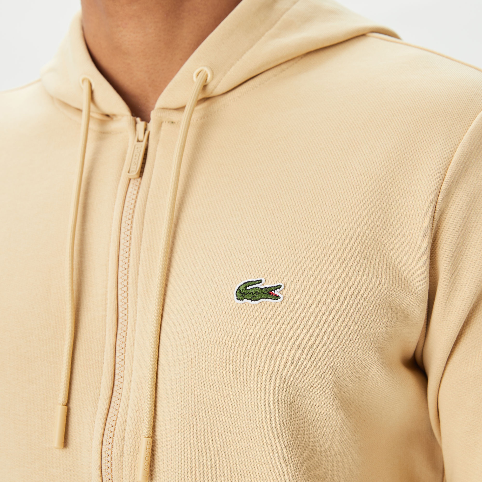 Lacoste Erkek Classic Fit Fermuarlı Bej Sweatshirt