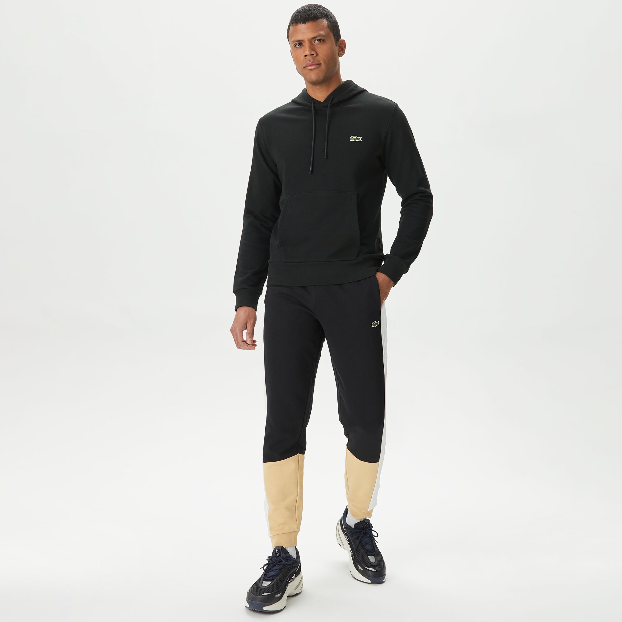 Lacoste Erkek Classic Fit Kapüşonlu Siyah Sweatshirt