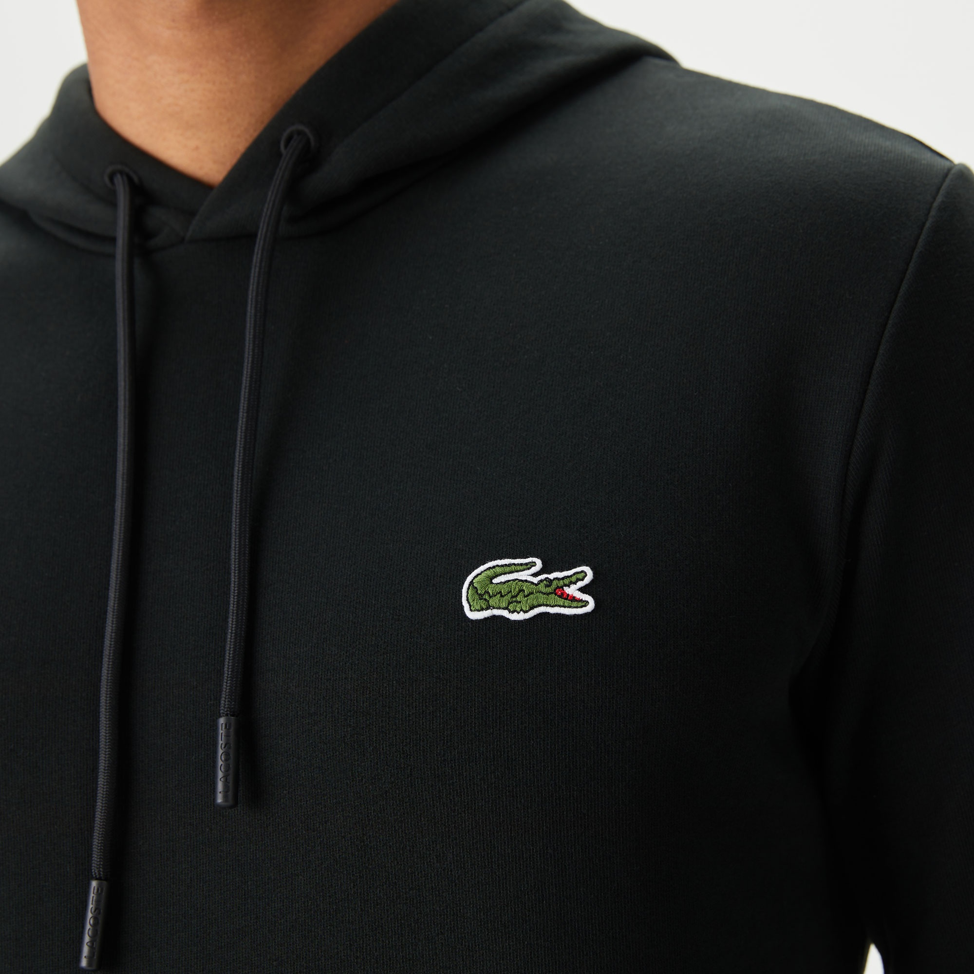 Lacoste Erkek Classic Fit Kapüşonlu Siyah Sweatshirt