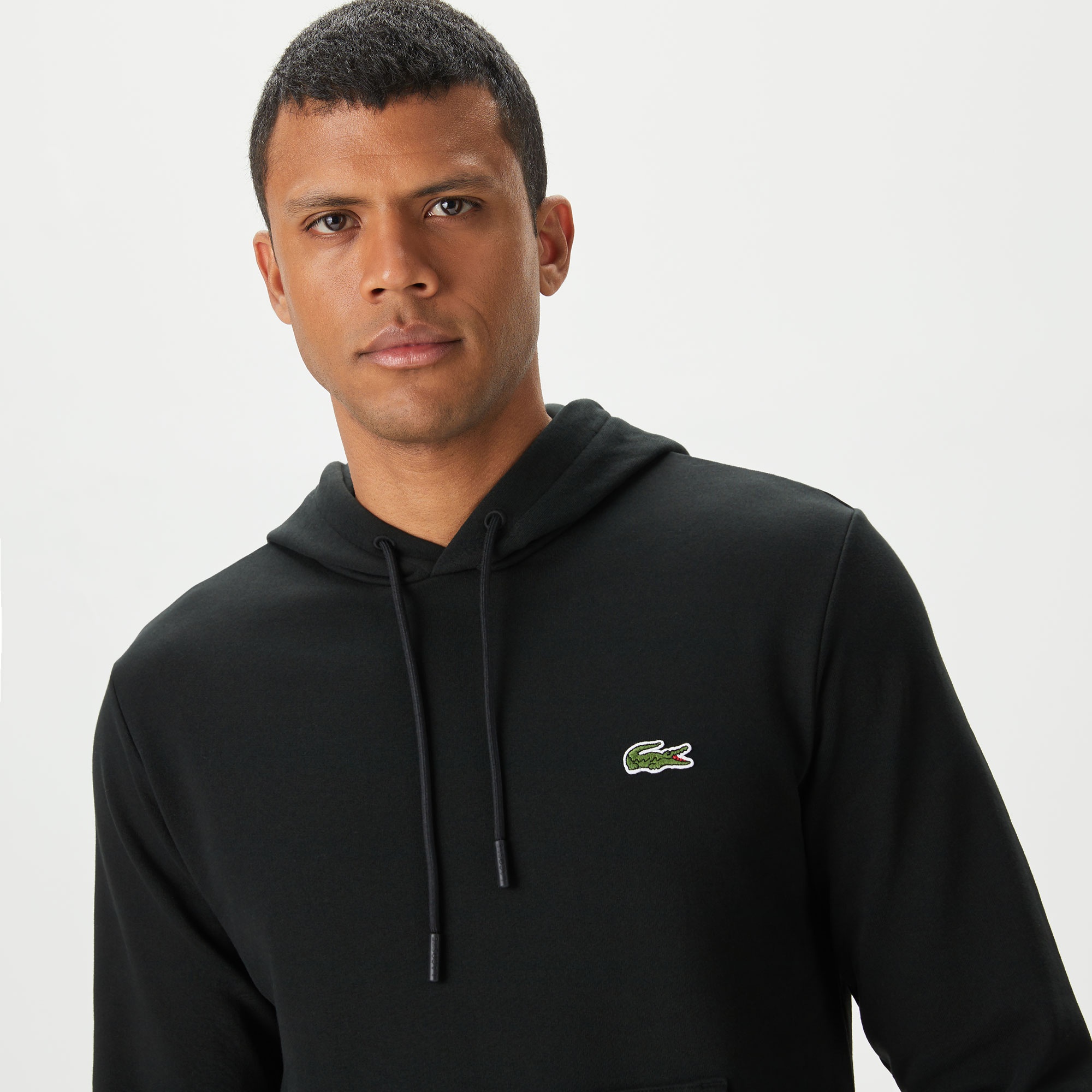 Lacoste Erkek Classic Fit Kapüşonlu Siyah Sweatshirt