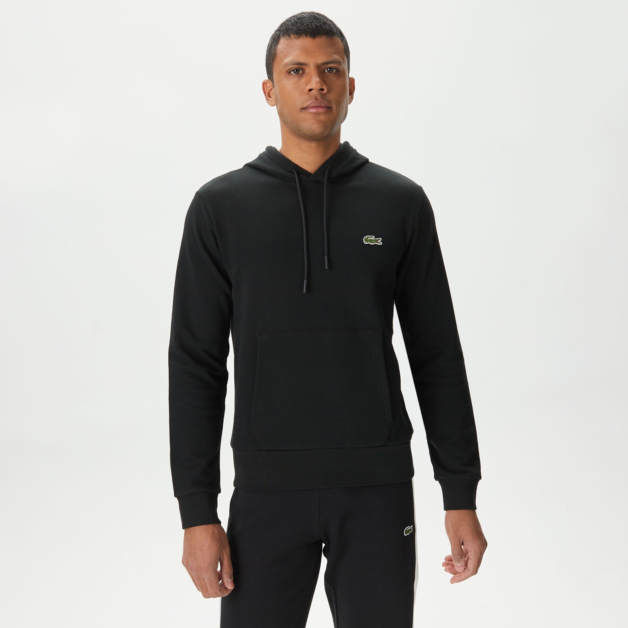 Lacoste Erkek Classic Fit Kapüşonlu Siyah Sweatshirt