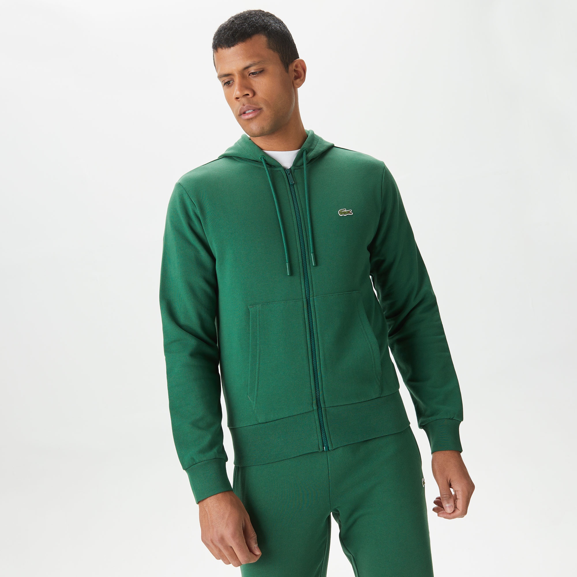 Lacoste Erkek Classic Fit Fermuarlı Yeşil Sweatshirt