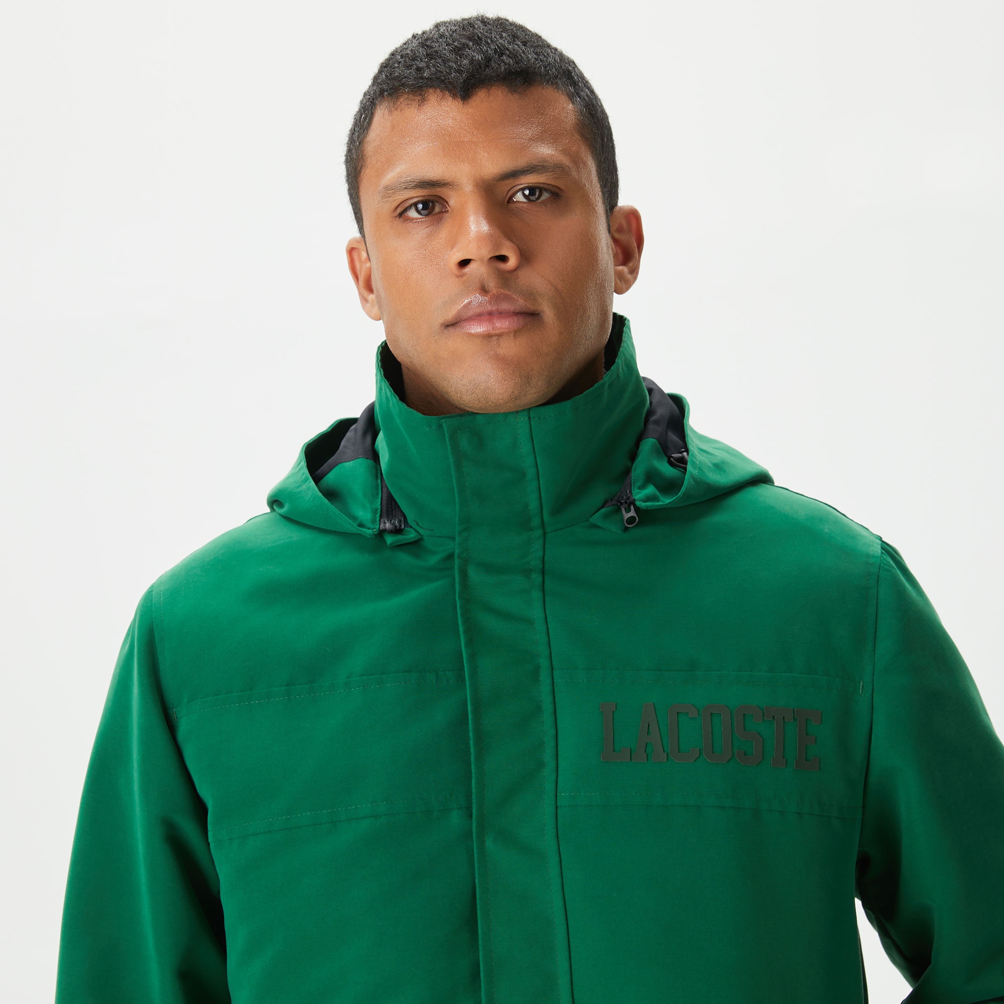Lacoste Erkek Kapüşonlu Yeşil Çıkarılabilir Yelek Detaylı Mont