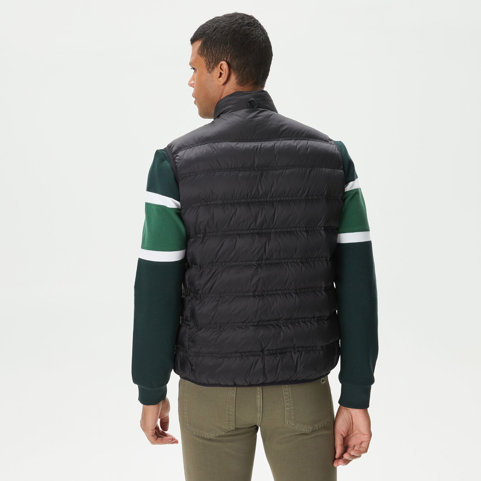 Lacoste Erkek Kapüşonlu Yeşil Çıkarılabilir Yelek Detaylı Mont