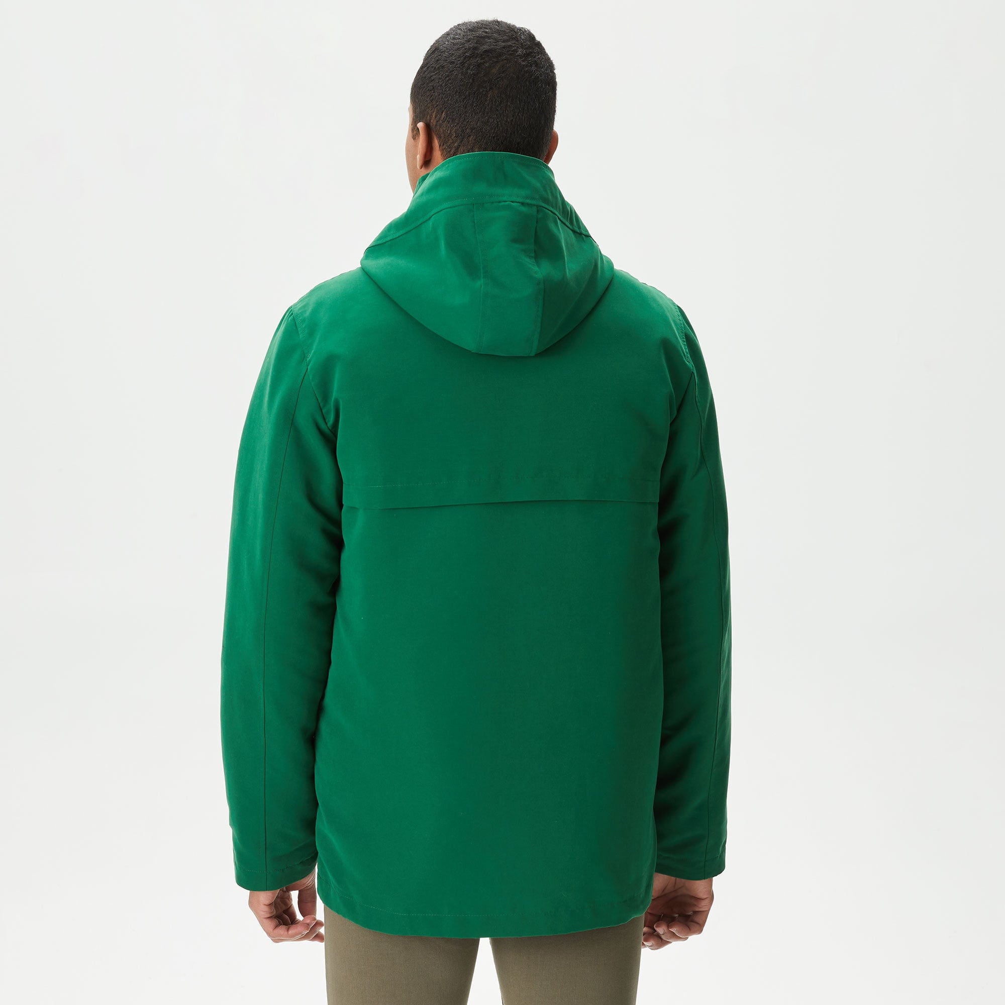 Lacoste Erkek Kapüşonlu Yeşil Çıkarılabilir Yelek Detaylı Mont