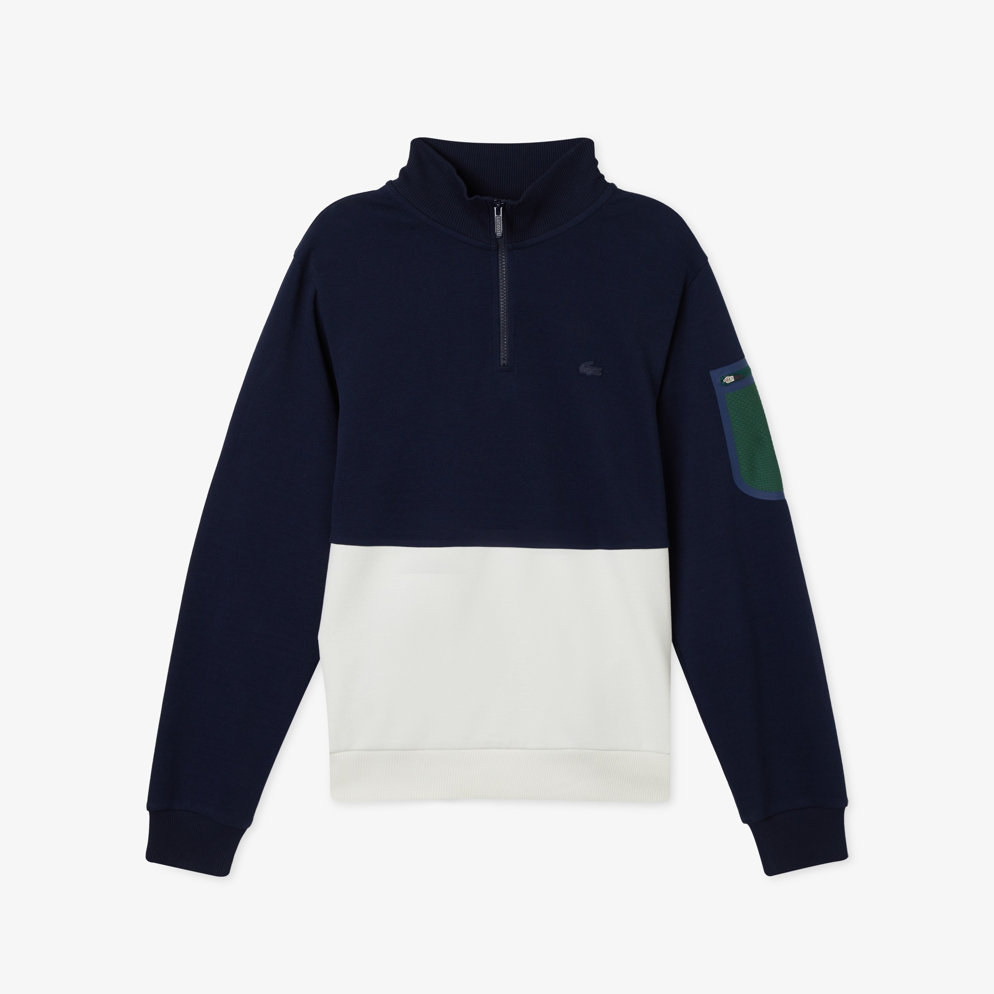 Lacoste Erkek Relaxed Fit Kapüşonlu Renk Bloklu Lacivert Sweatshirt