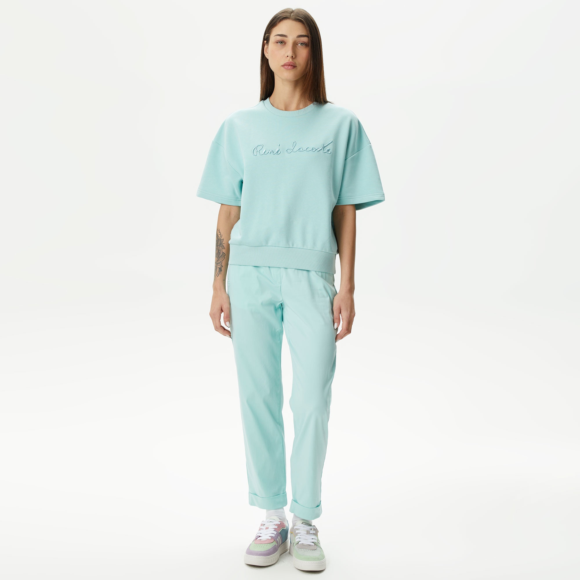 Lacoste Kadın Regular Fit Yeşil Pantolon