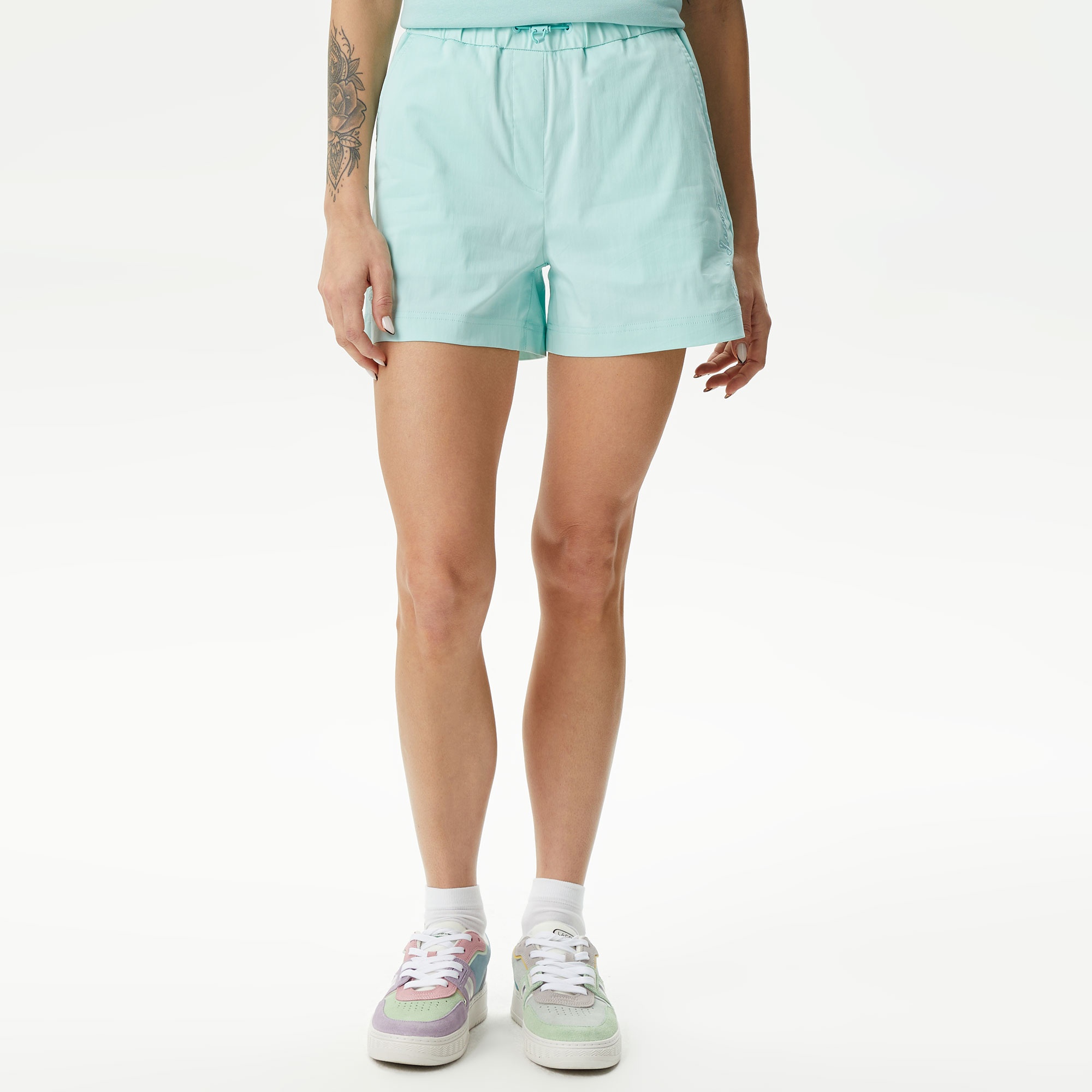 Lacoste Kadın Regular Fit Yeşil Şort