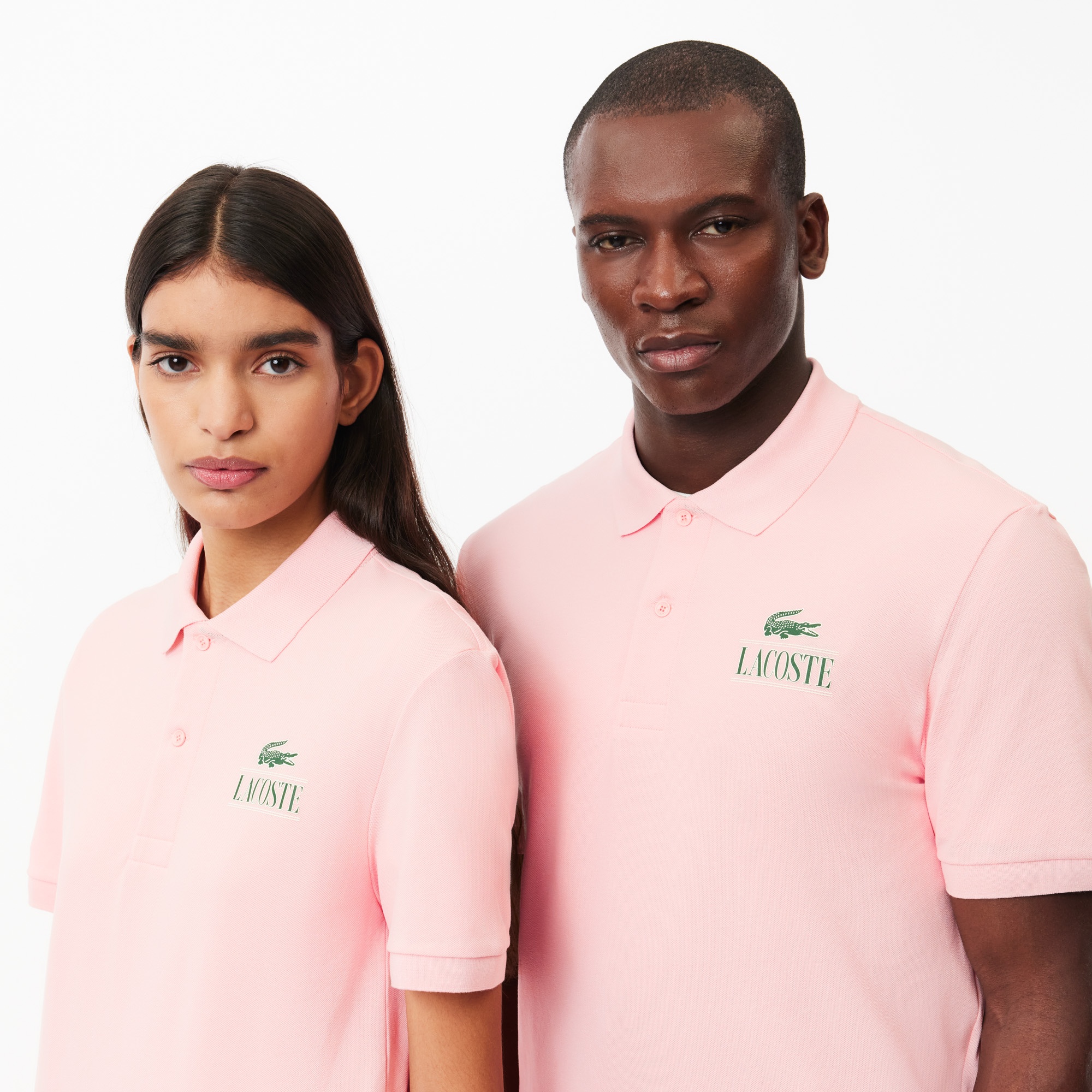 Lacoste Signature Unisex Regular Fit Baskılı Pembe Polo
