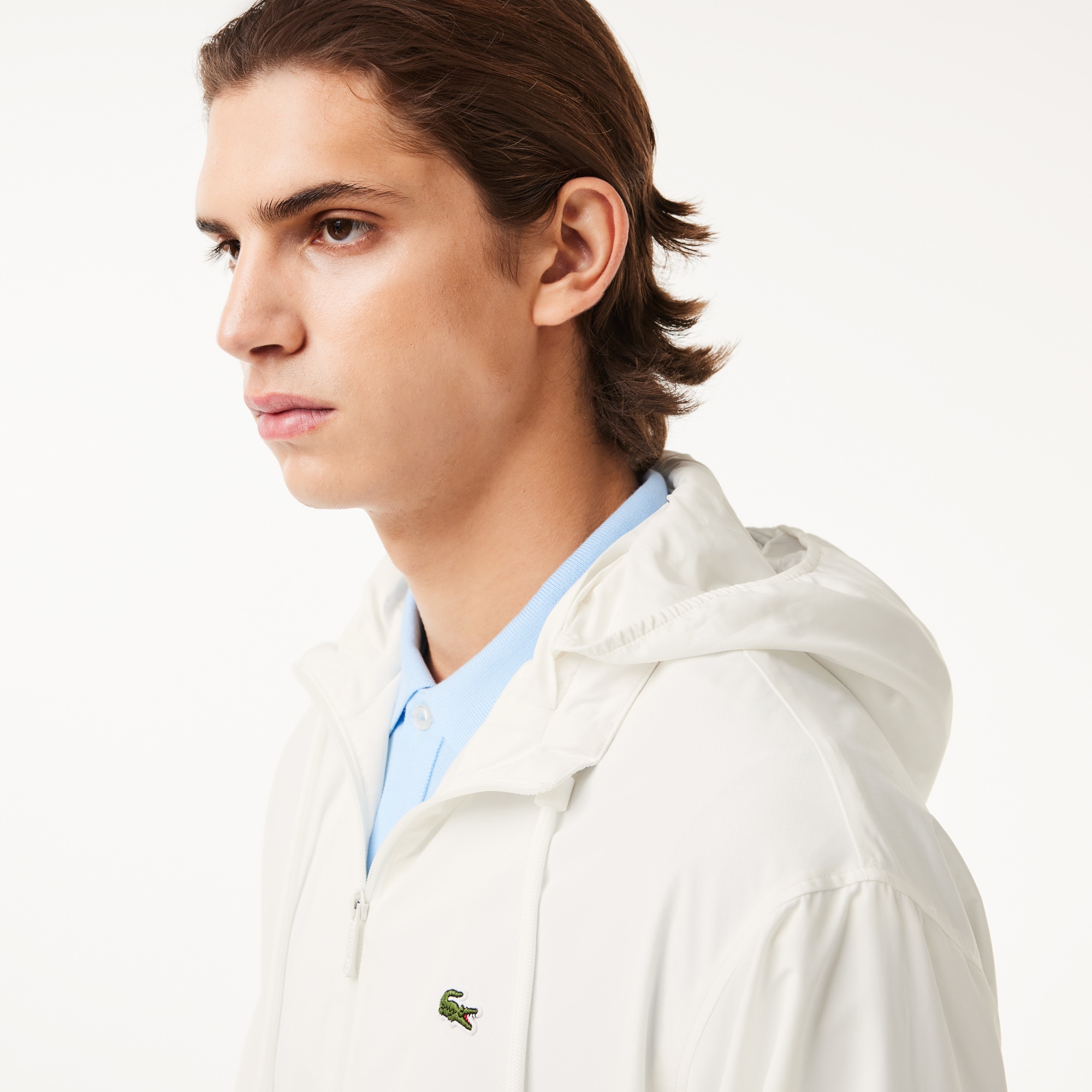 Lacoste Erkek Dik Yaka Beyaz Mont