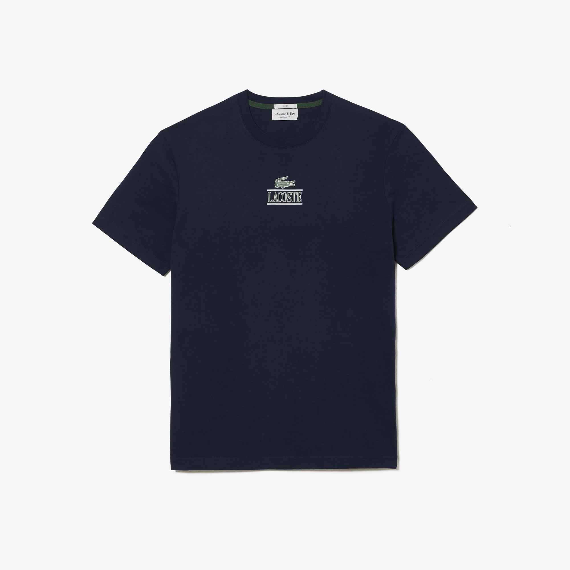Lacoste Unisex Regular Fit Bisiklet Yaka Baskılı Lacivert T-Shirt