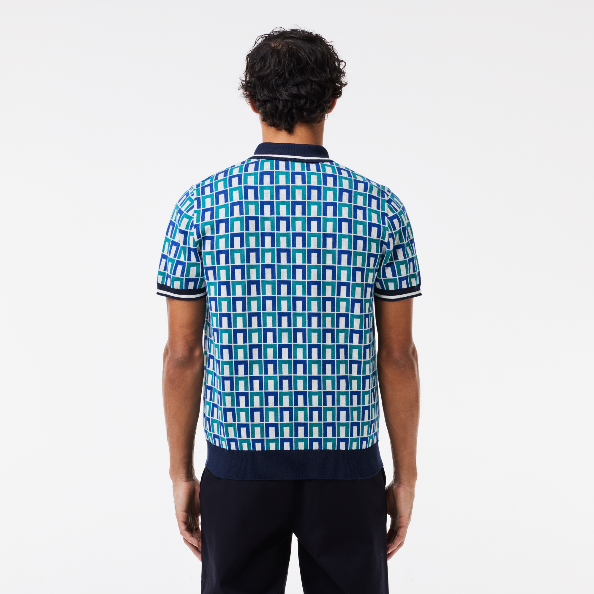 Lacoste Erkek Regular Fit Gömlek Yaka Monogram Yeşil Triko