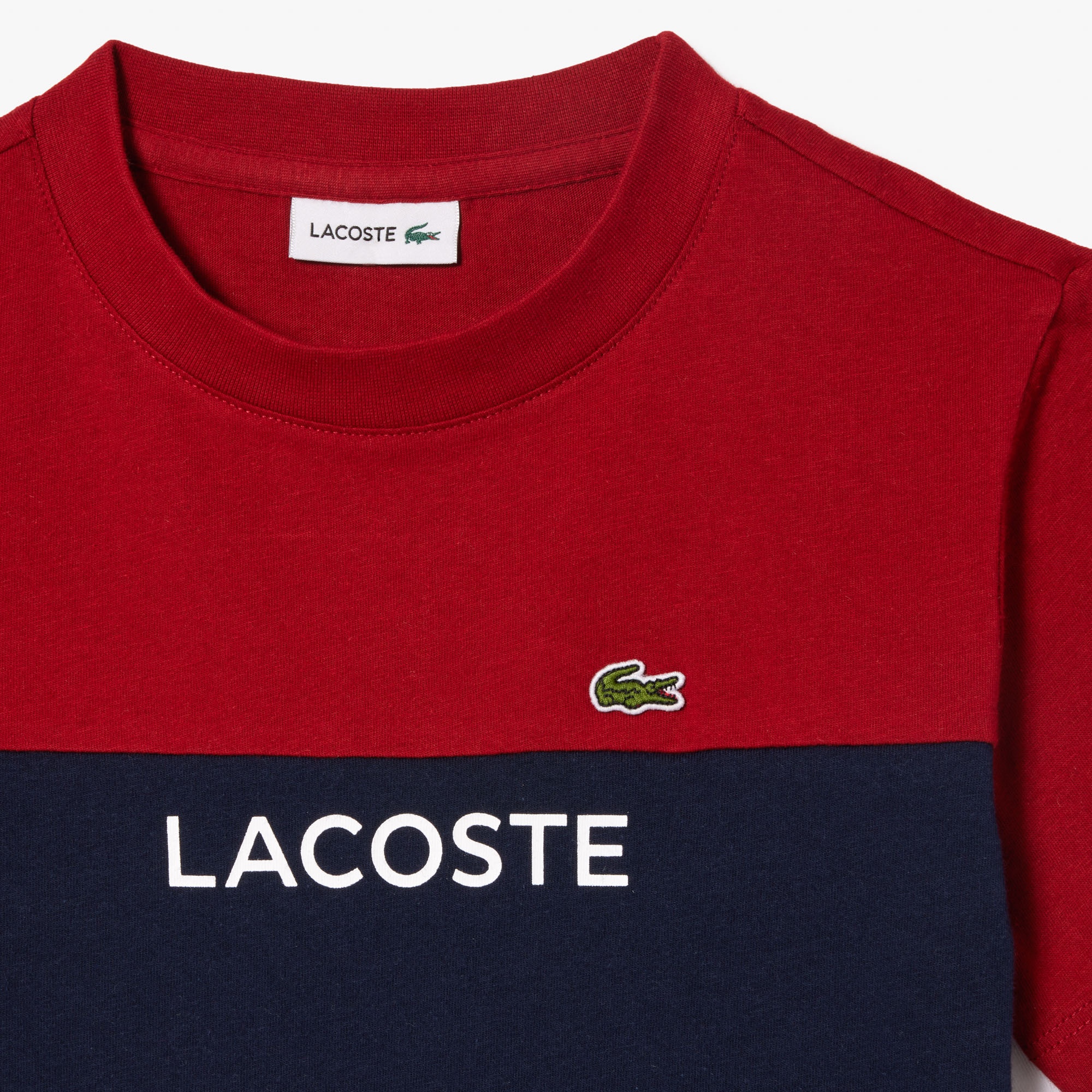 Lacoste Çocuk Bordo Renk Bloklu T-shirt