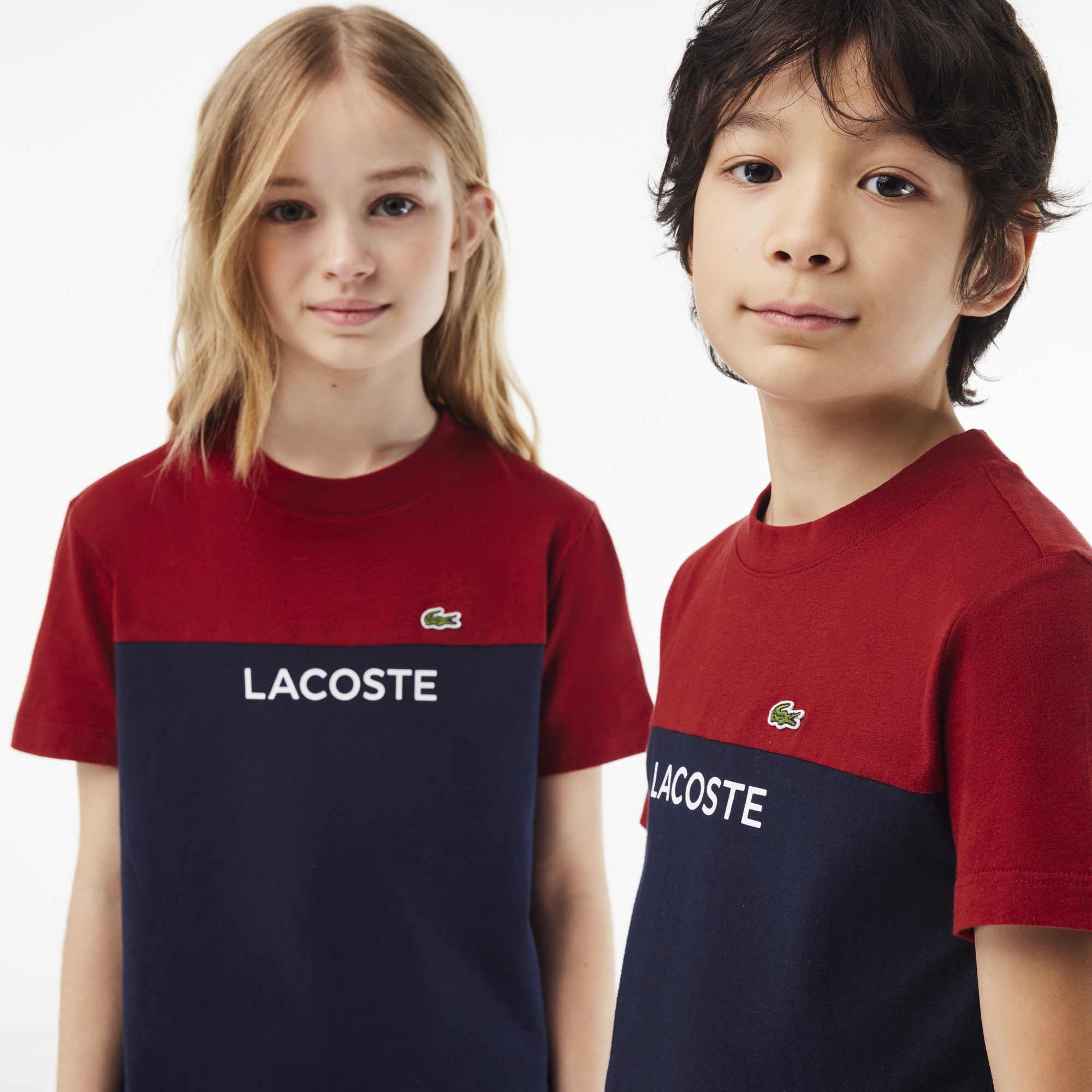 Lacoste Çocuk Bordo Renk Bloklu T-shirt