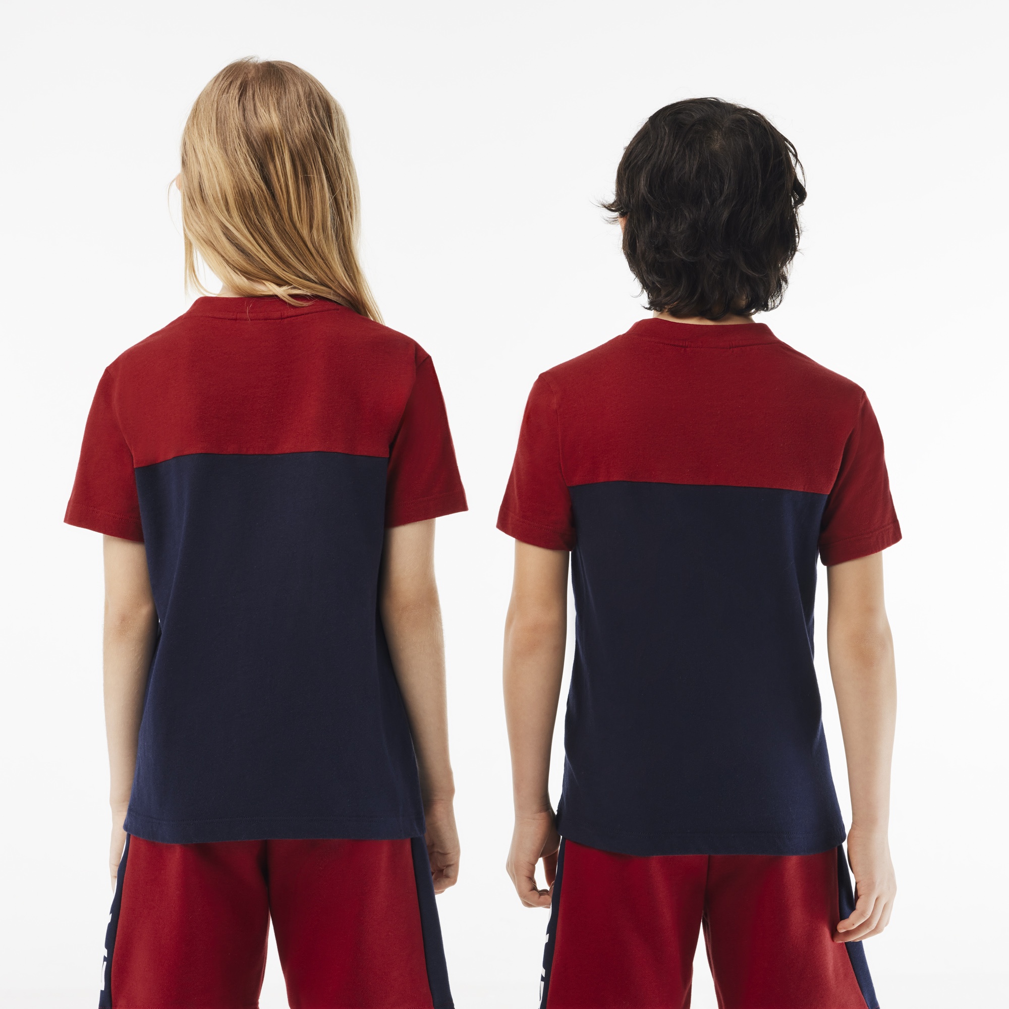 Lacoste Çocuk Bordo Renk Bloklu T-shirt