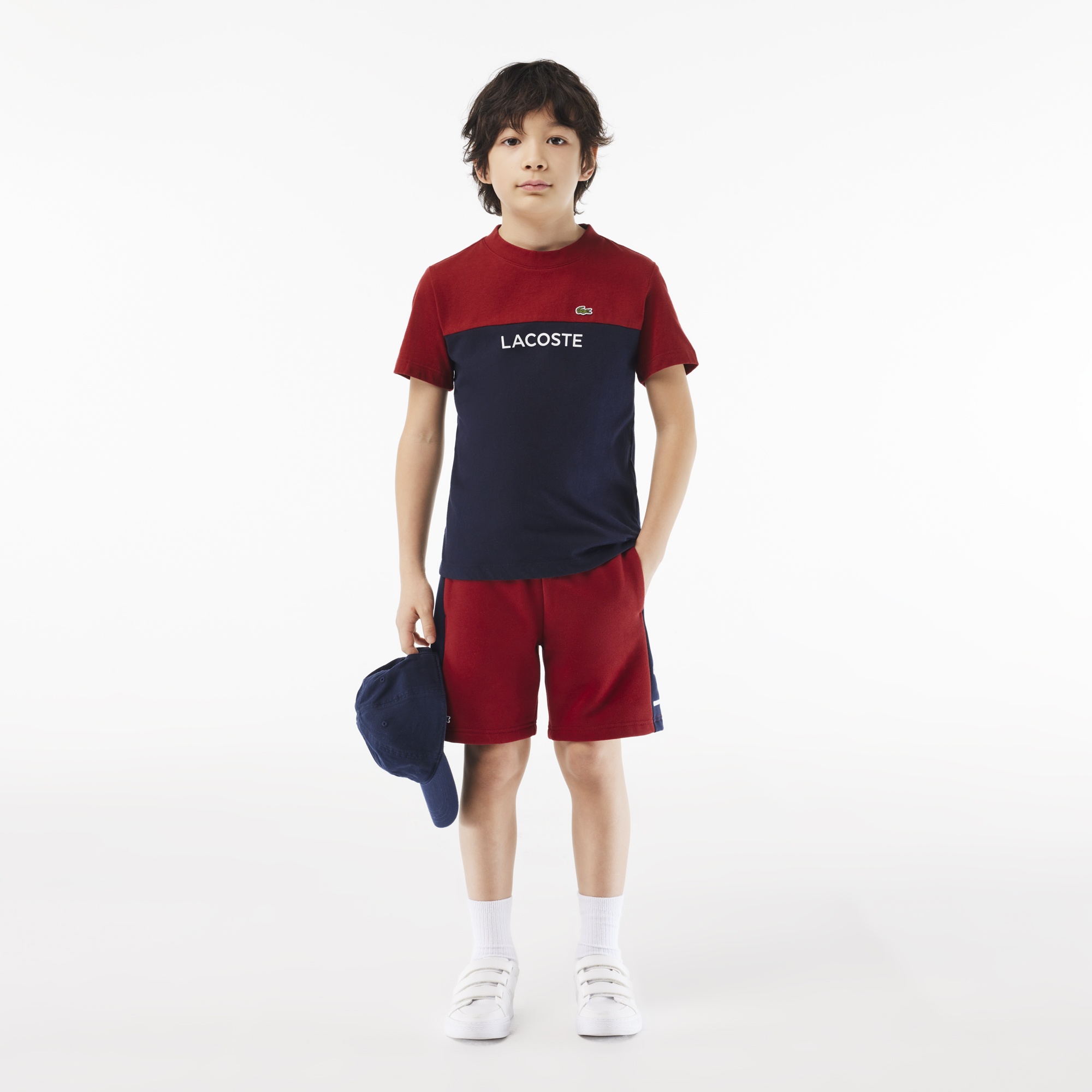 Lacoste Çocuk Bordo Renk Bloklu T-shirt