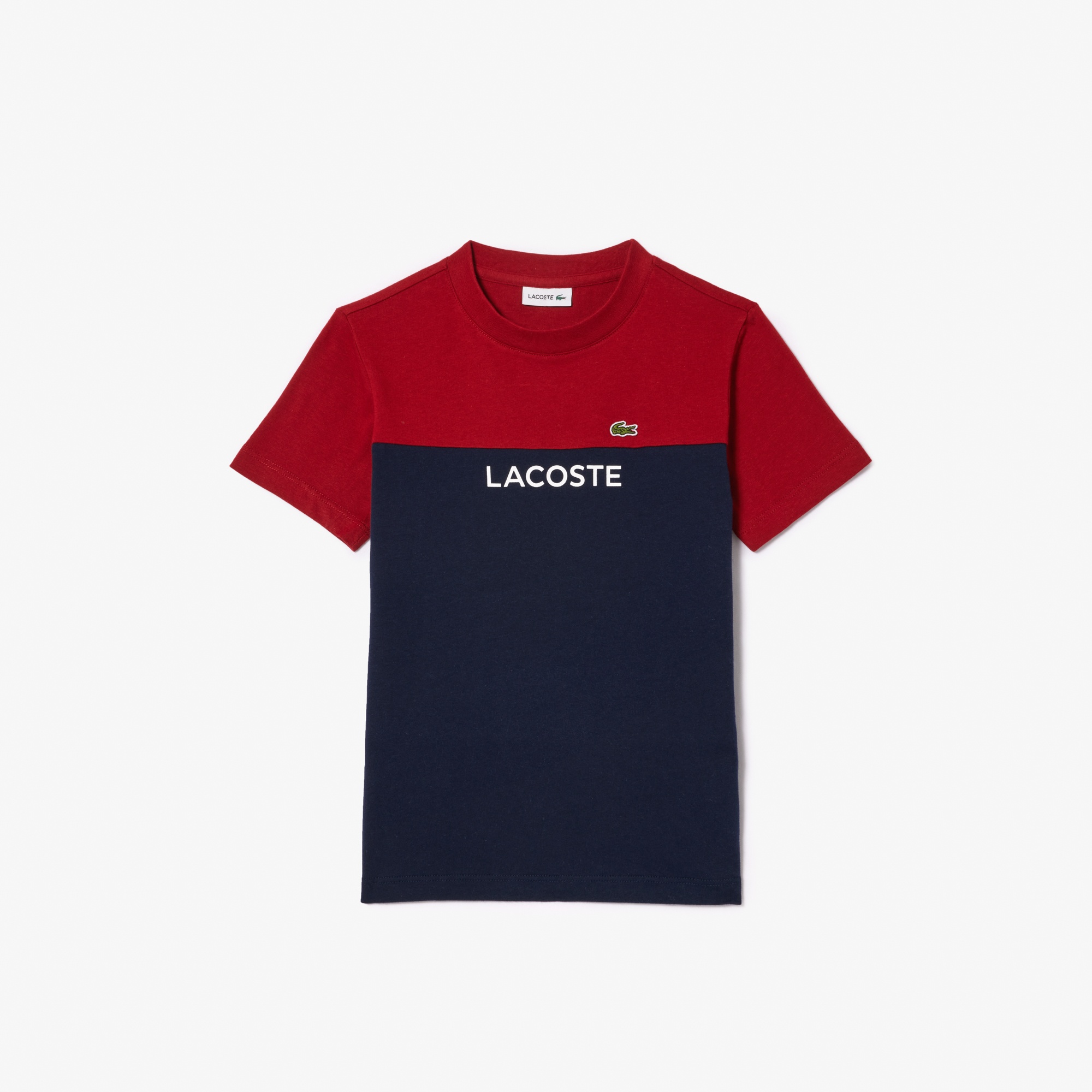 Lacoste Çocuk Bordo Renk Bloklu T-shirt