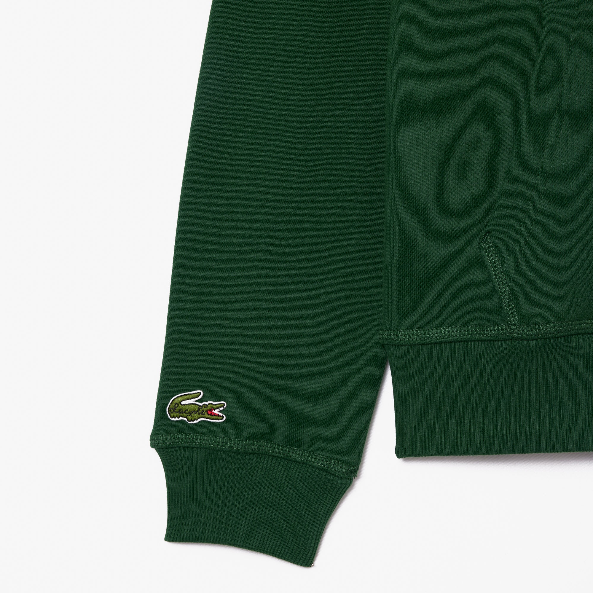Lacoste Unisex Relaxed Fit Kapüşonlu Baskılı Yeşil Sweatshirt