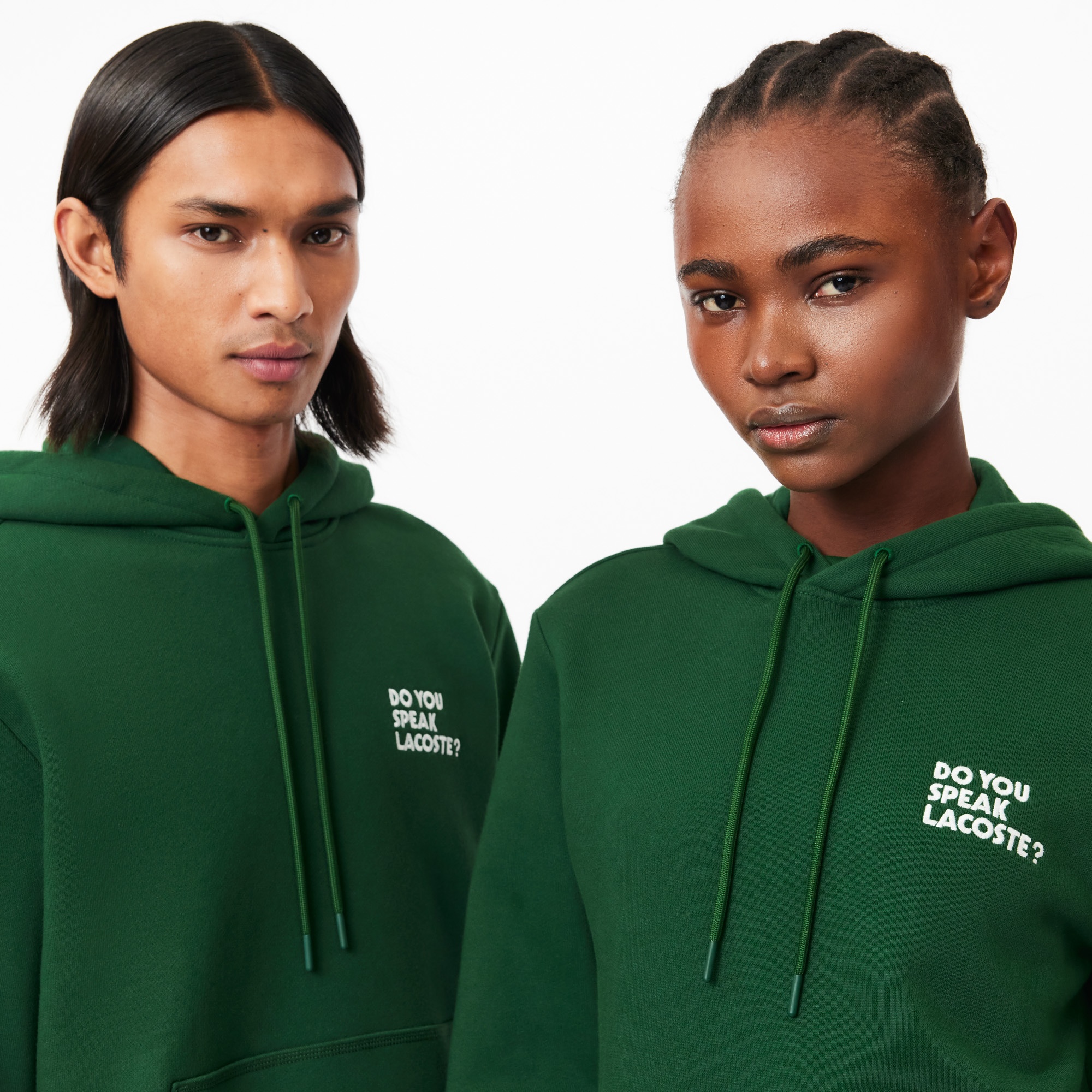 Lacoste Unisex Relaxed Fit Kapüşonlu Baskılı Yeşil Sweatshirt