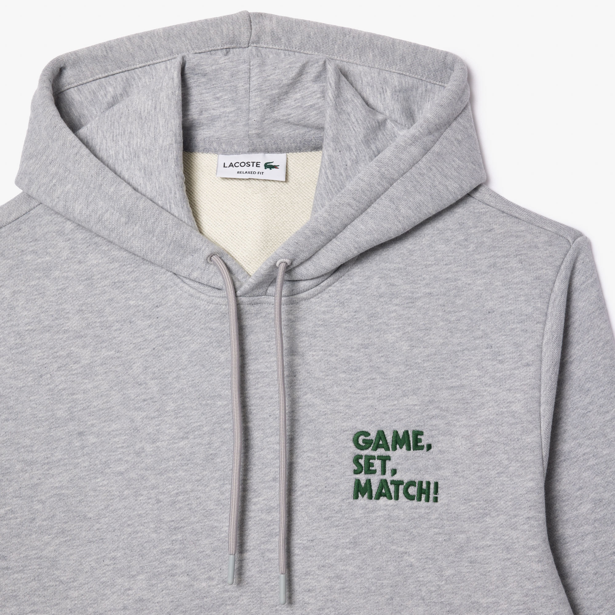 Lacoste Unisex Relaxed Fit Kapüşonlu Gri Sweatshirt