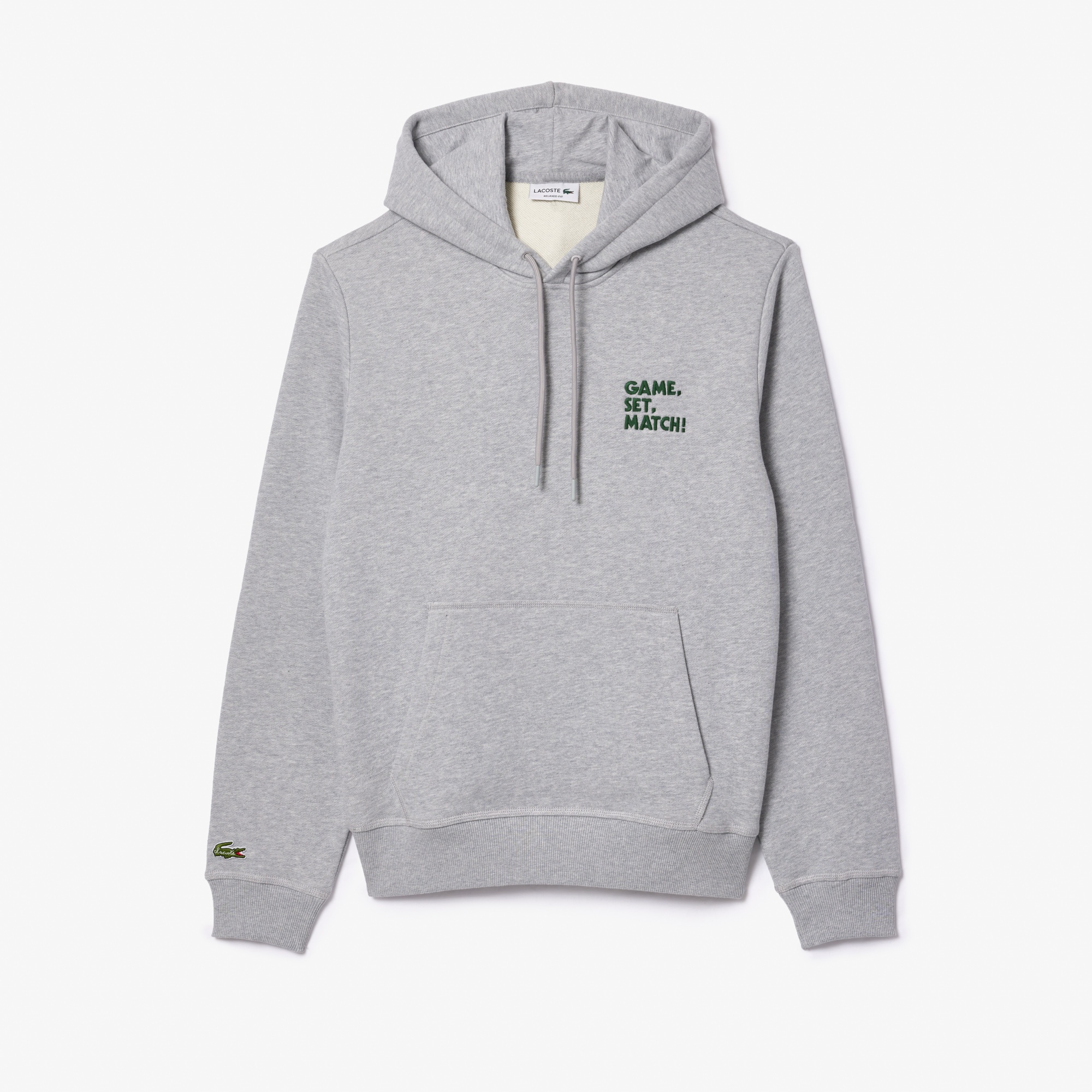 Lacoste Unisex Relaxed Fit Kapüşonlu Gri Sweatshirt