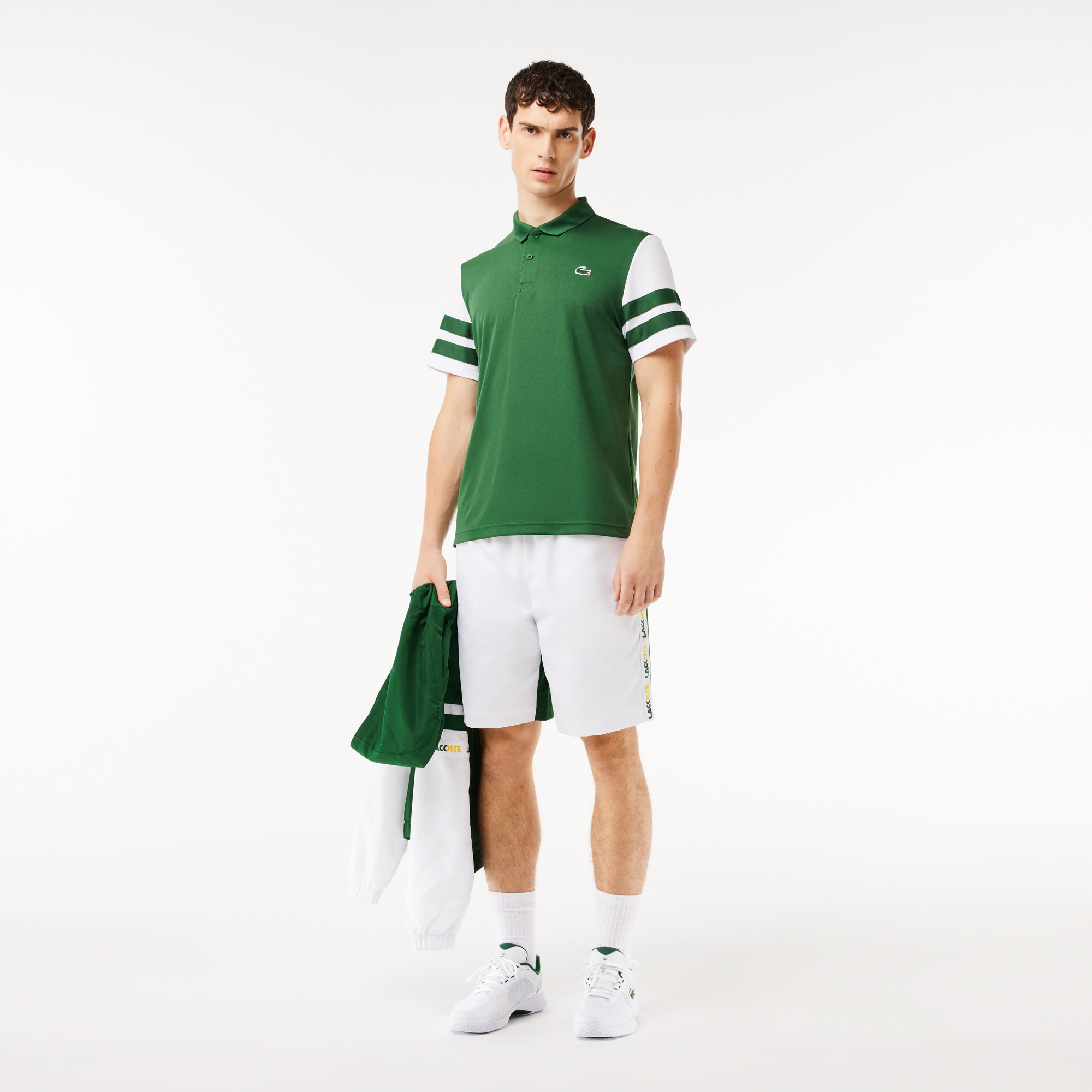Lacoste Erkek Regular Fit Renk Bloklu Yeşil Tenis Polo