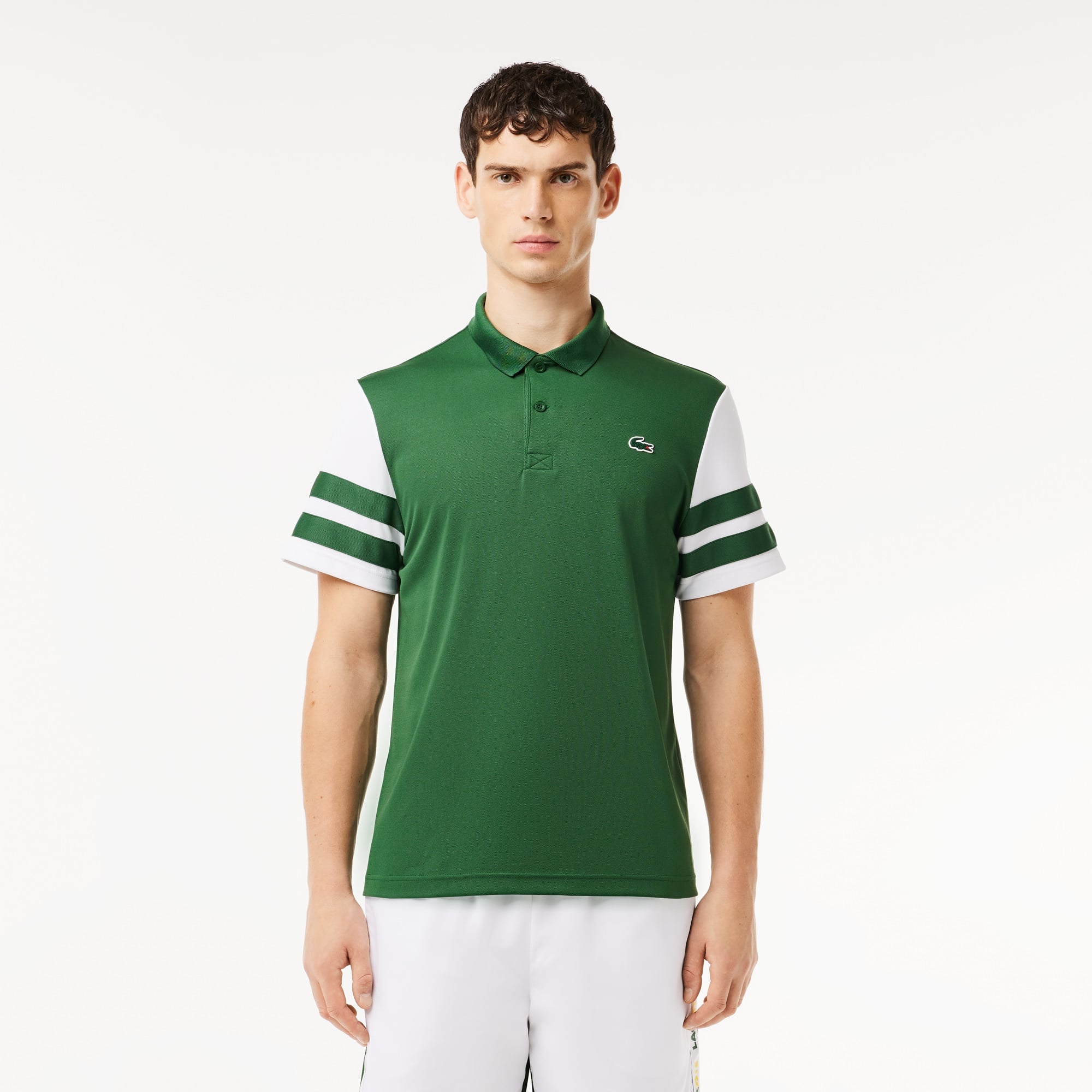 Lacoste Erkek Regular Fit Renk Bloklu Yeşil Tenis Polo