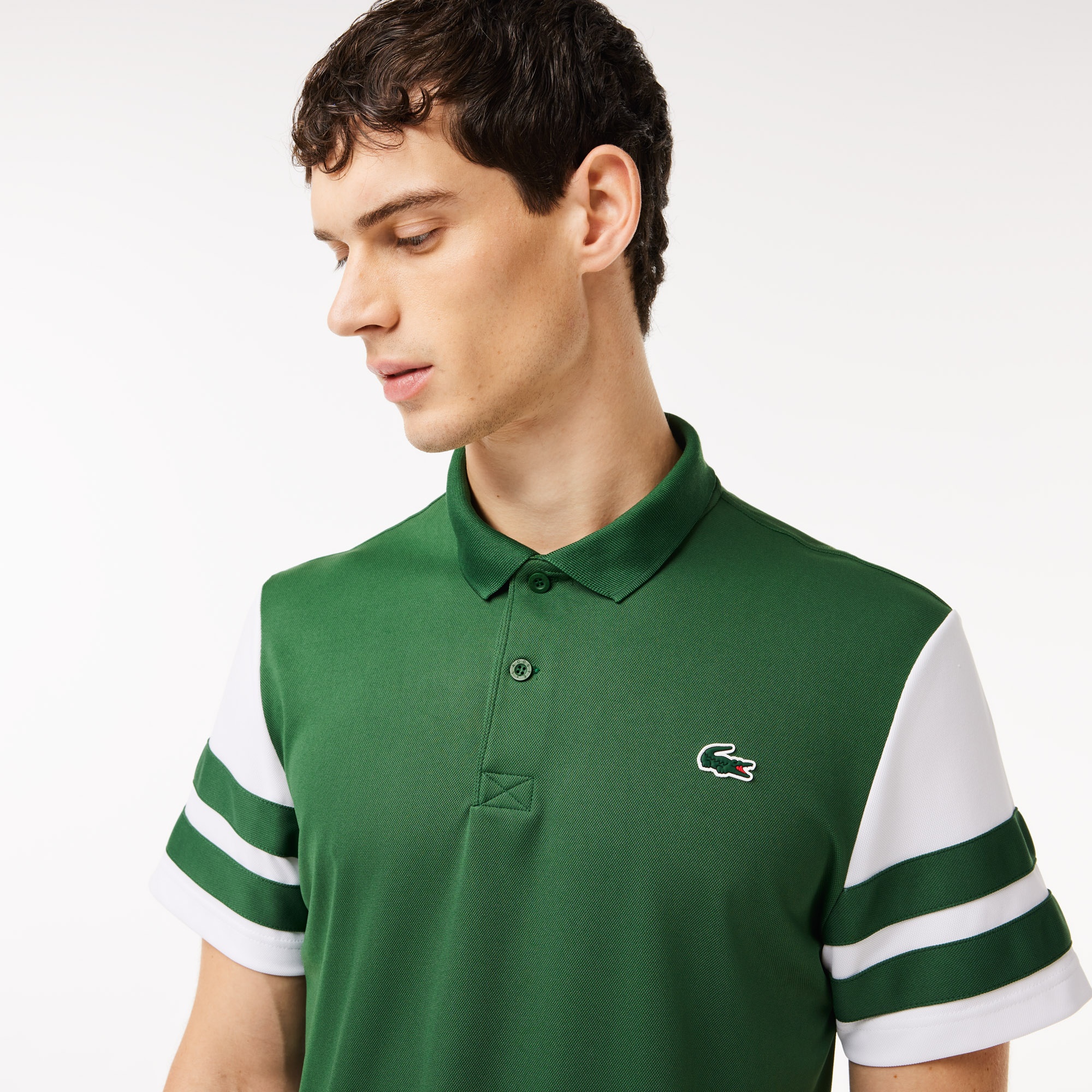 Lacoste Erkek Regular Fit Renk Bloklu Yeşil Tenis Polo