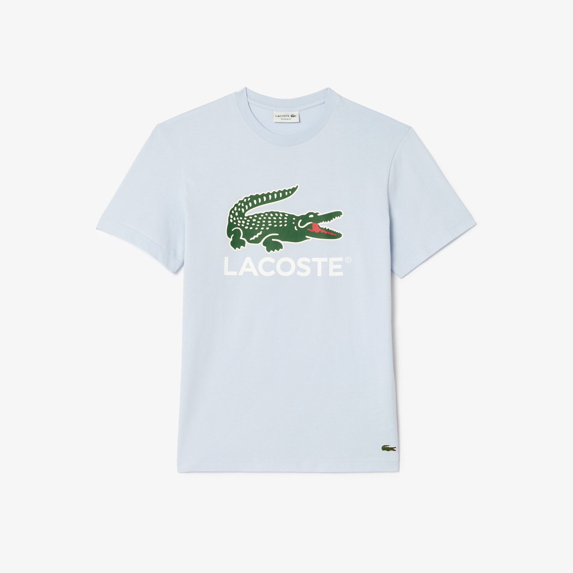 Lacoste Erkek Regular Fit Bisiklet Yaka Baskılı Açık Mavi T-Shirt