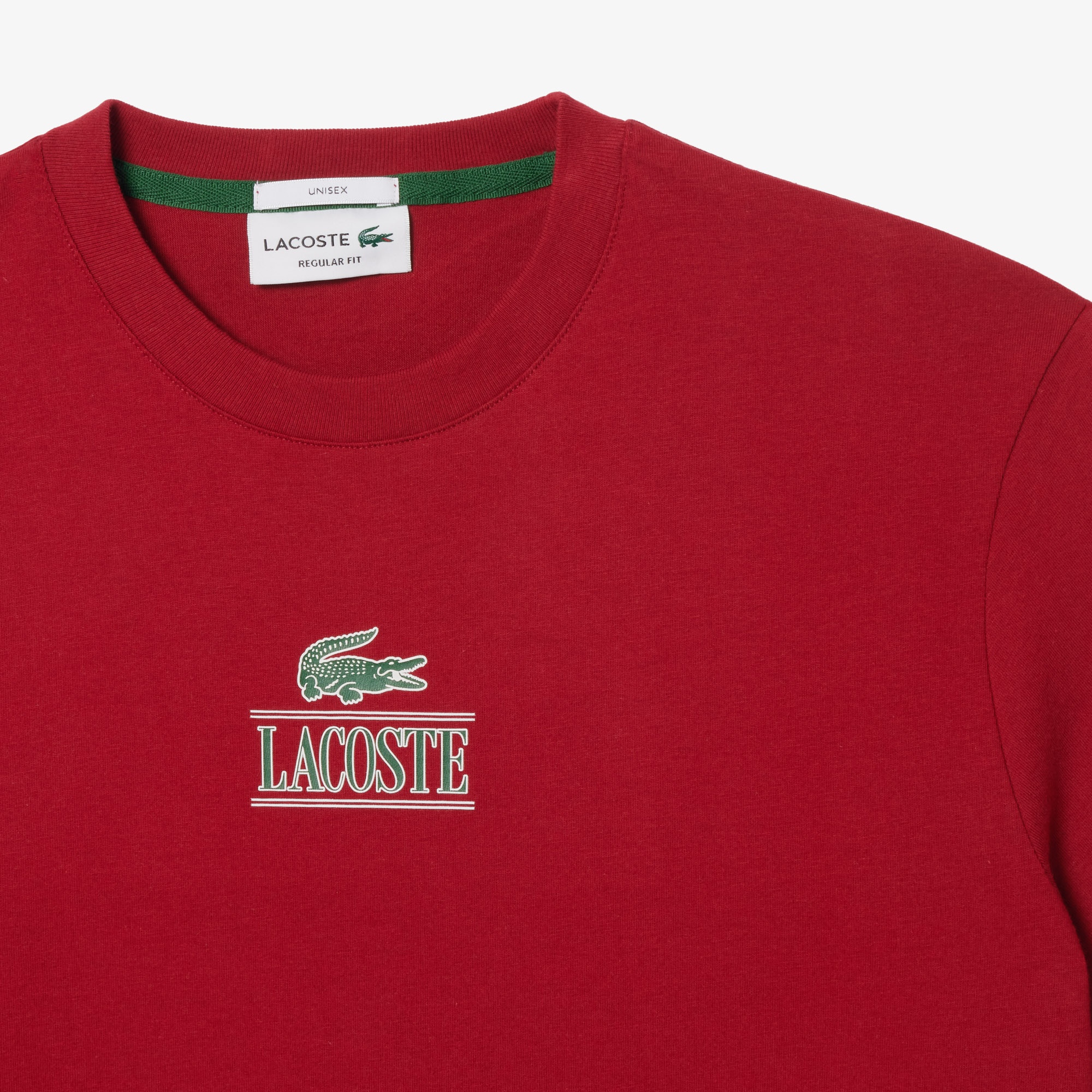 Lacoste Unisex Regular Fit Bisiklet Yaka Kırmızı T-Shirt