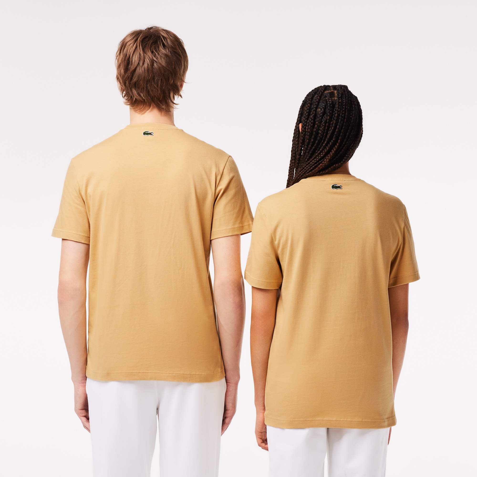 Lacoste Unisex Regular Fit Bisiklet Yaka Bej T-Shirt