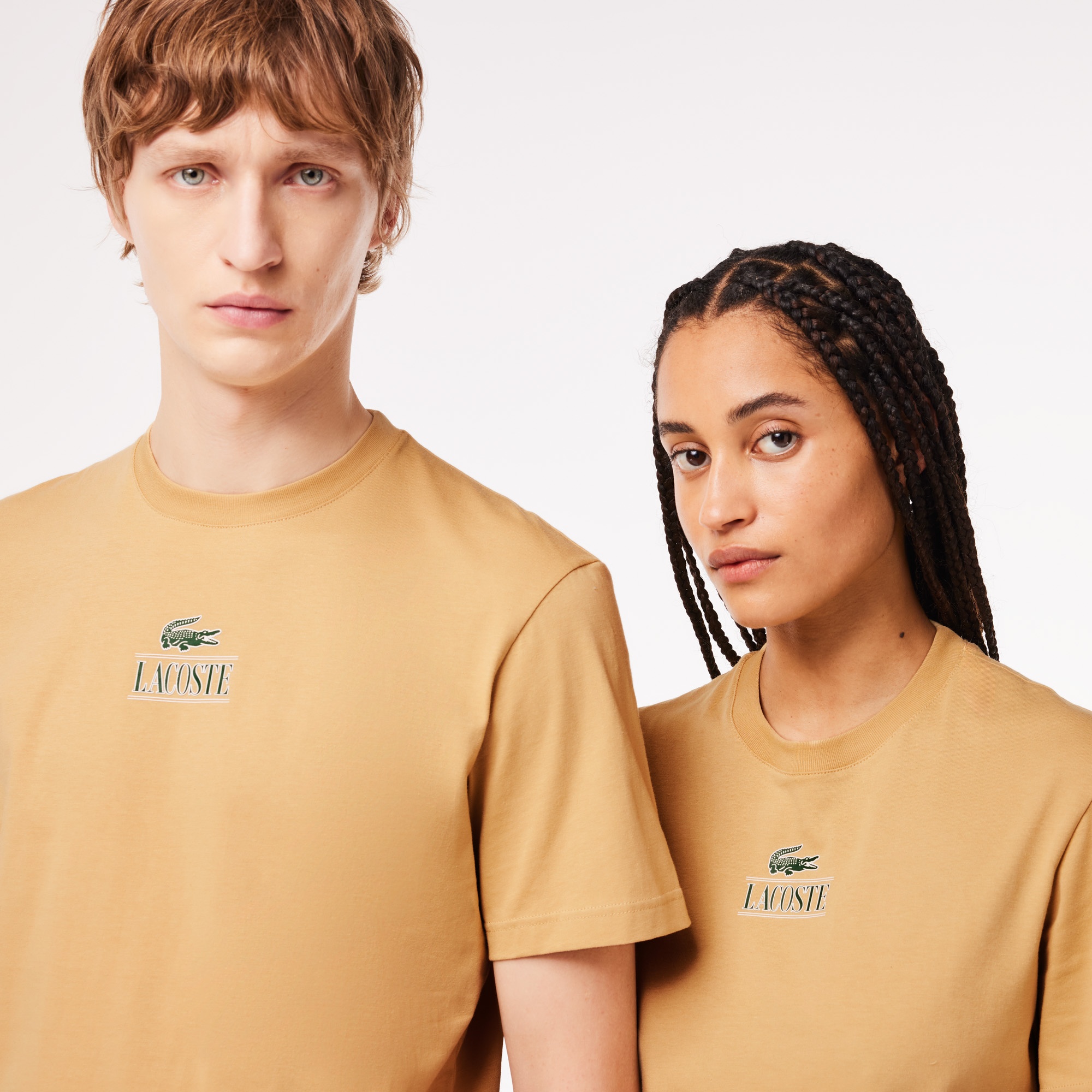 Lacoste Unisex Regular Fit Bisiklet Yaka Bej T-Shirt