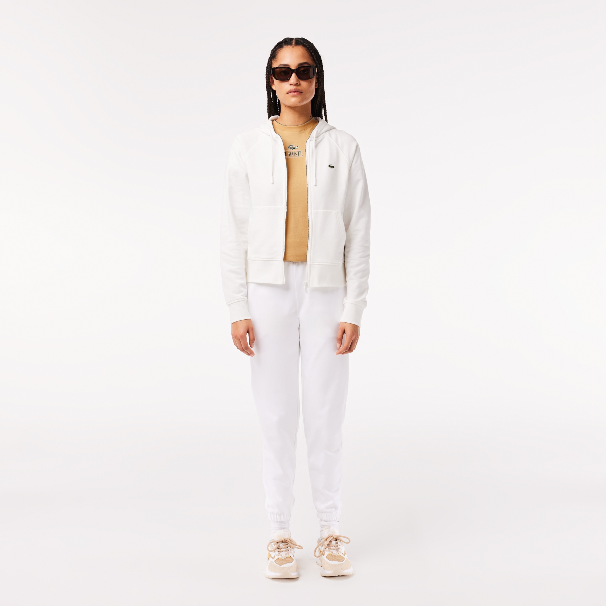 Lacoste Unisex Regular Fit Bisiklet Yaka Bej T-Shirt