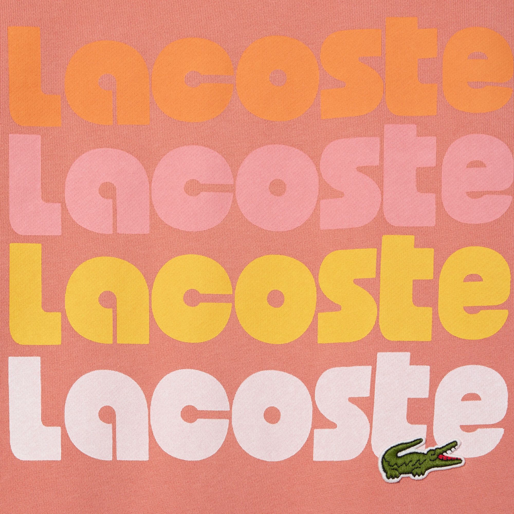 Lacoste Erkek Classic Fit Bisiklet Yaka Baskılı Pembe Sweatshirt