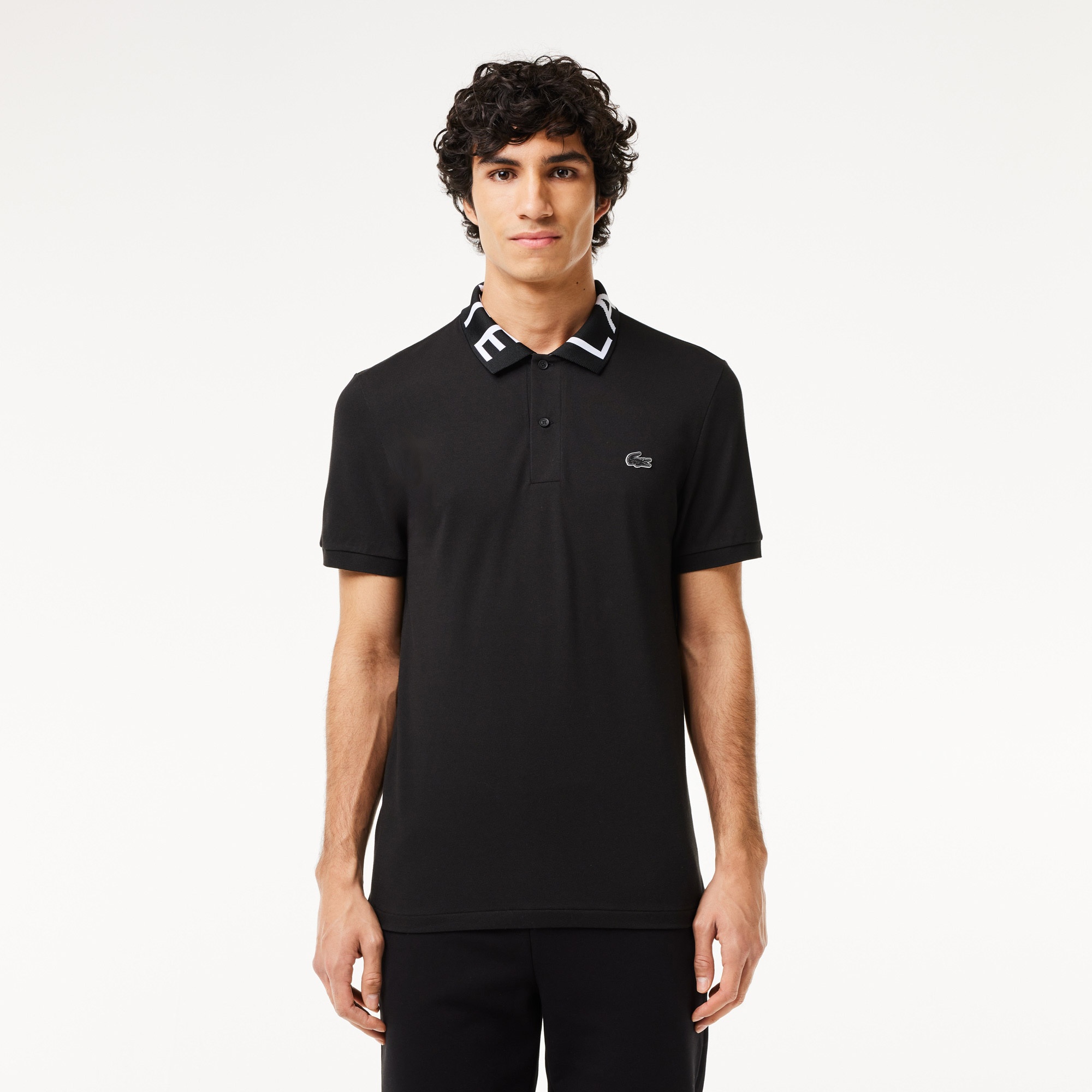 Lacoste Active Erkek Slim Fit Baskılı Siyah Polo