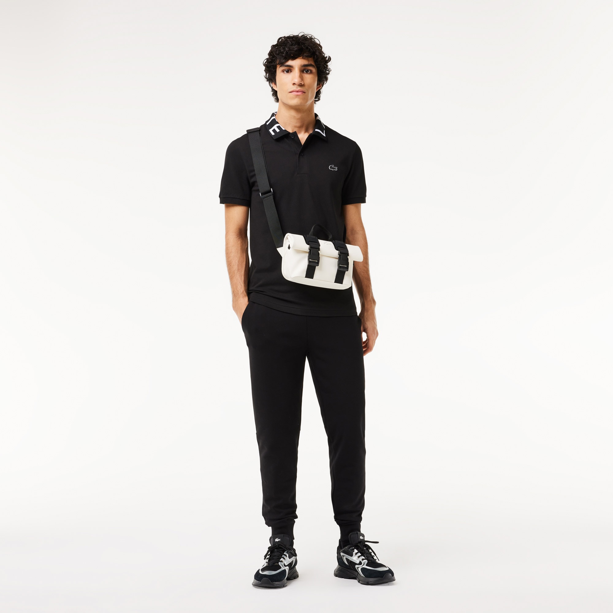 Lacoste Active Erkek Slim Fit Baskılı Siyah Polo