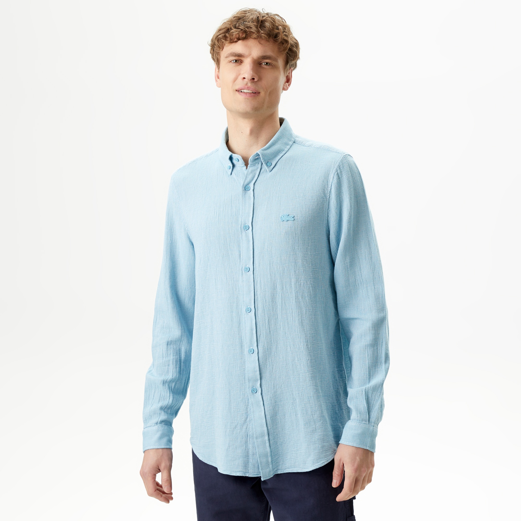 Lacoste Erkek Regular Fit Mavi Gömlek