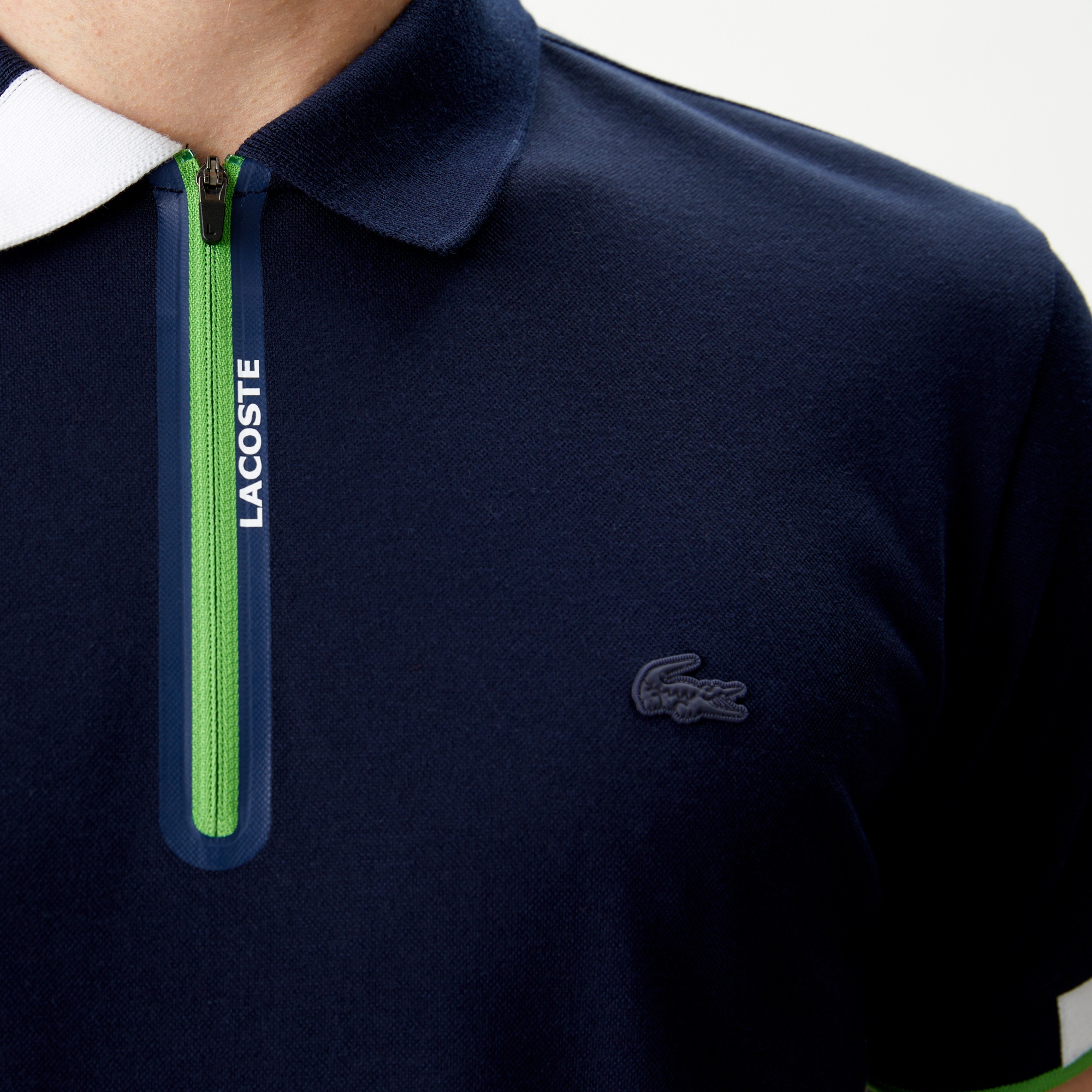 Lacoste Erkek Oversize Fit Fermuarlı Lacivert Polo