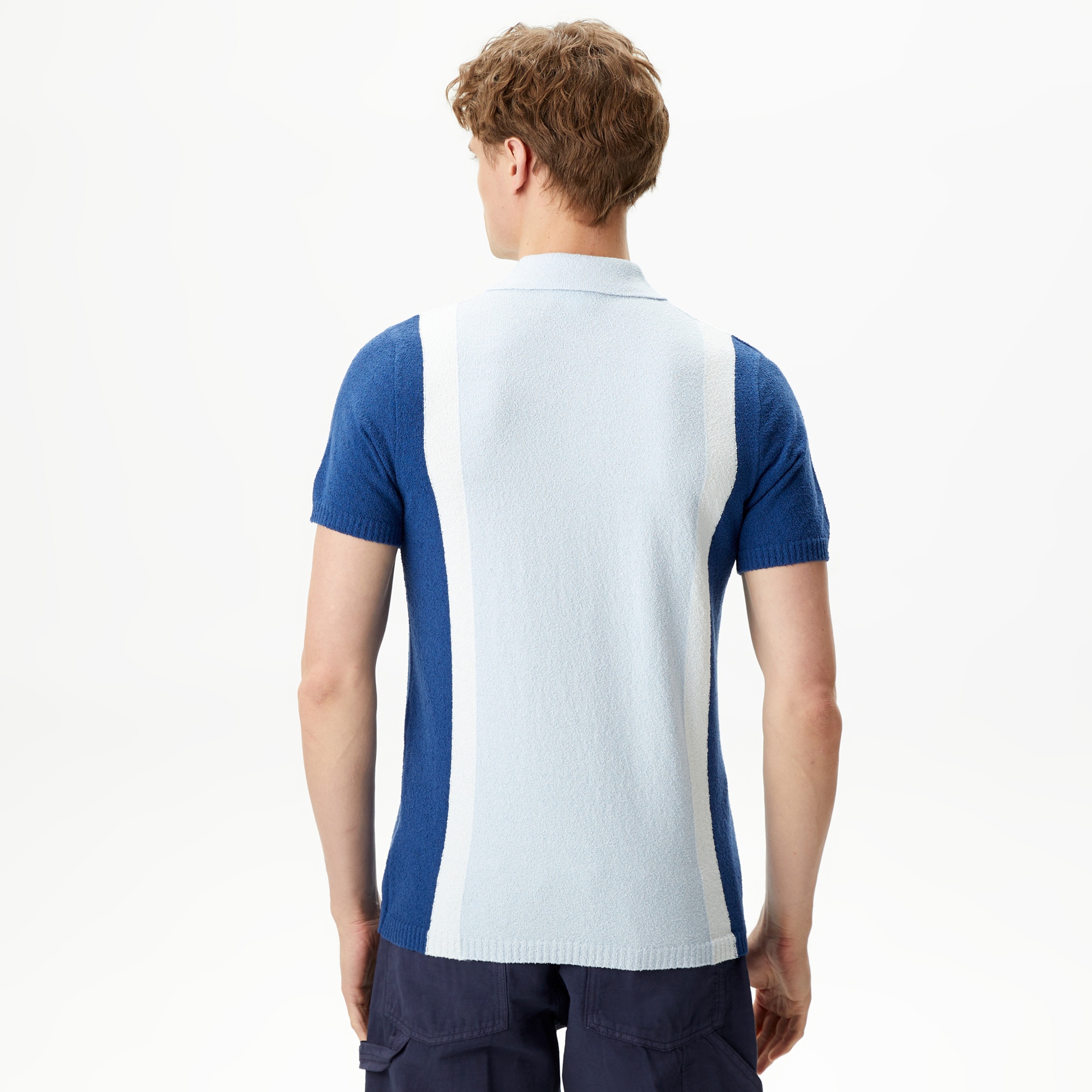 Lacoste Erkek Regular Fit Kısa Kollu Gömlek Yaka Mavi Triko