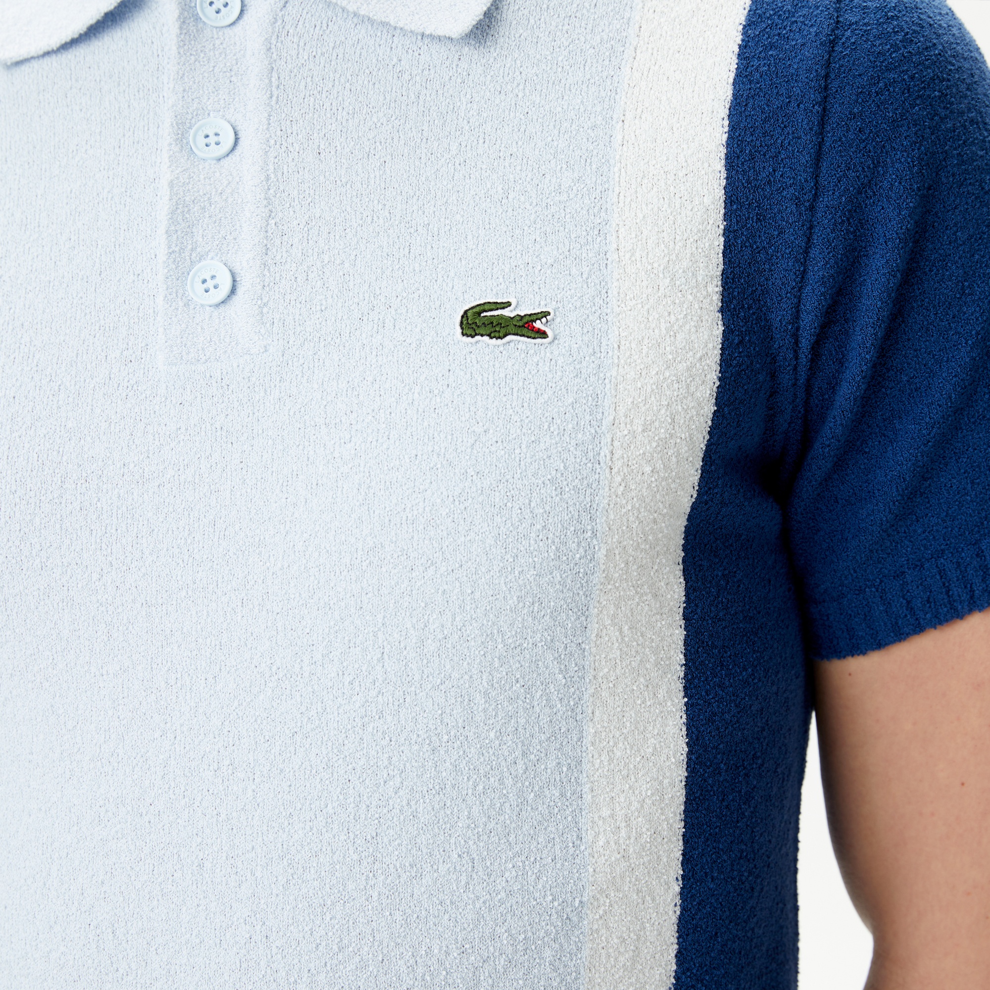 Lacoste Erkek Regular Fit Kısa Kollu Gömlek Yaka Mavi Triko
