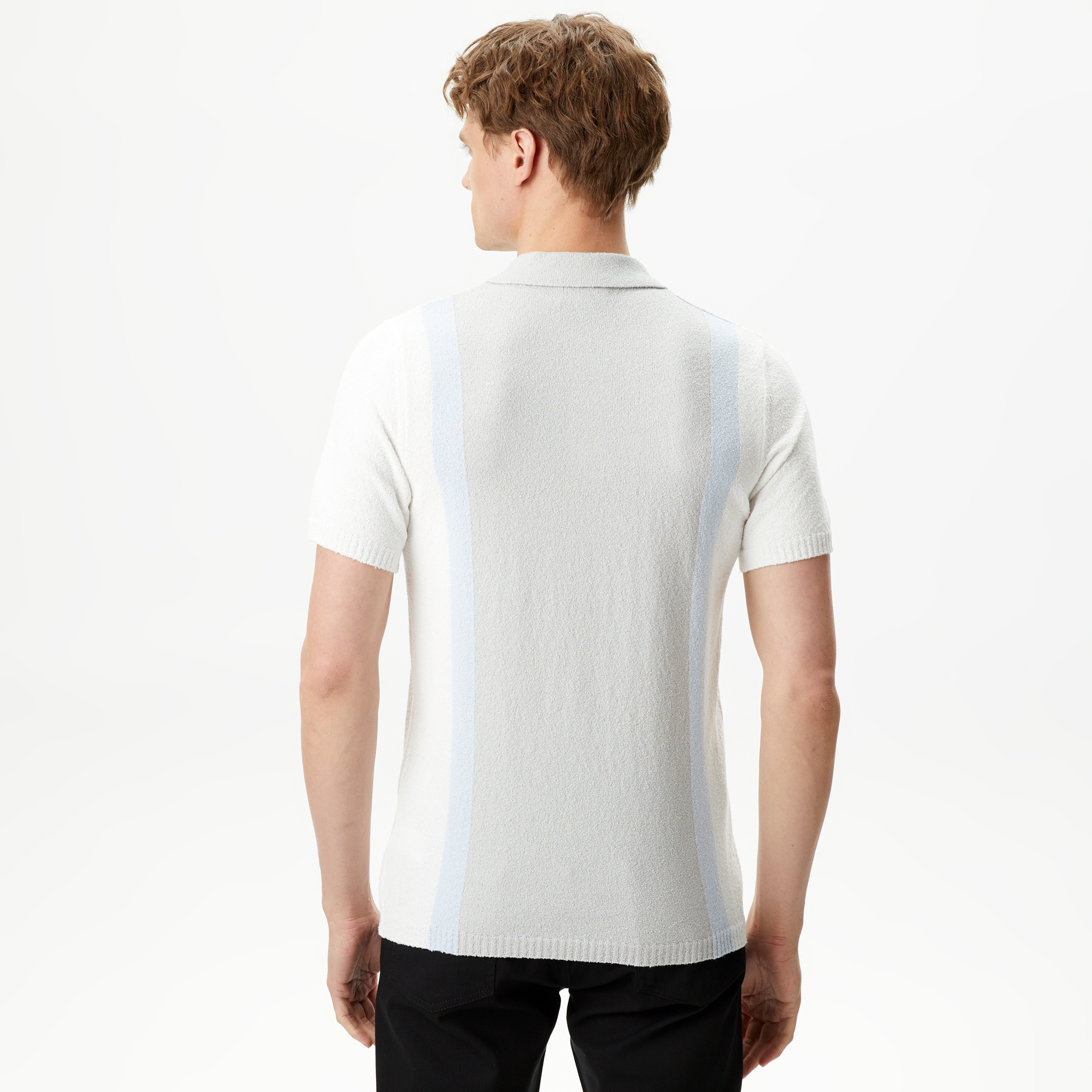 Lacoste Erkek Regular Fit Kısa Kollu Gömlek Yaka Gri Triko