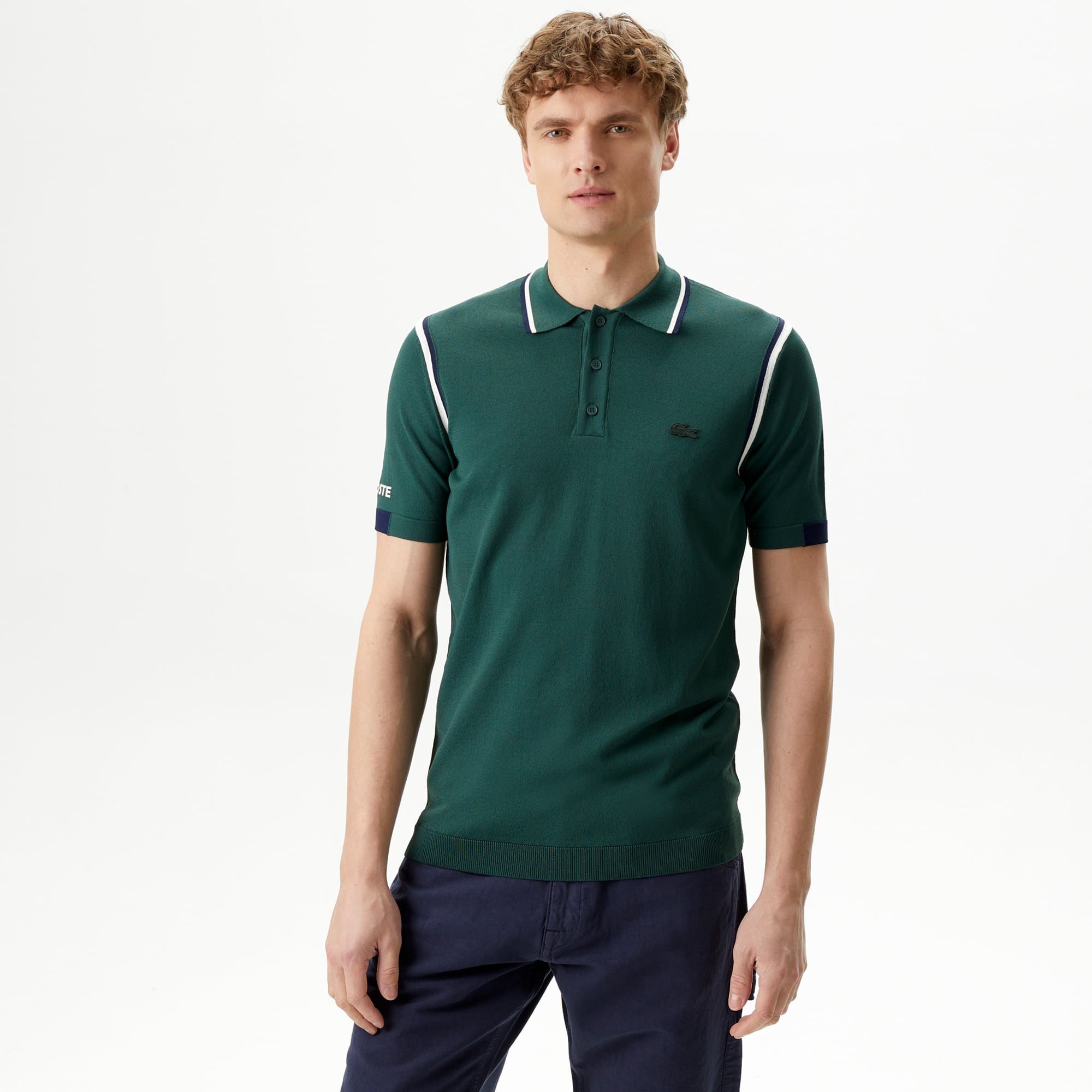 Lacoste Erkek Regular Fit Polo Yaka Yeşil Triko