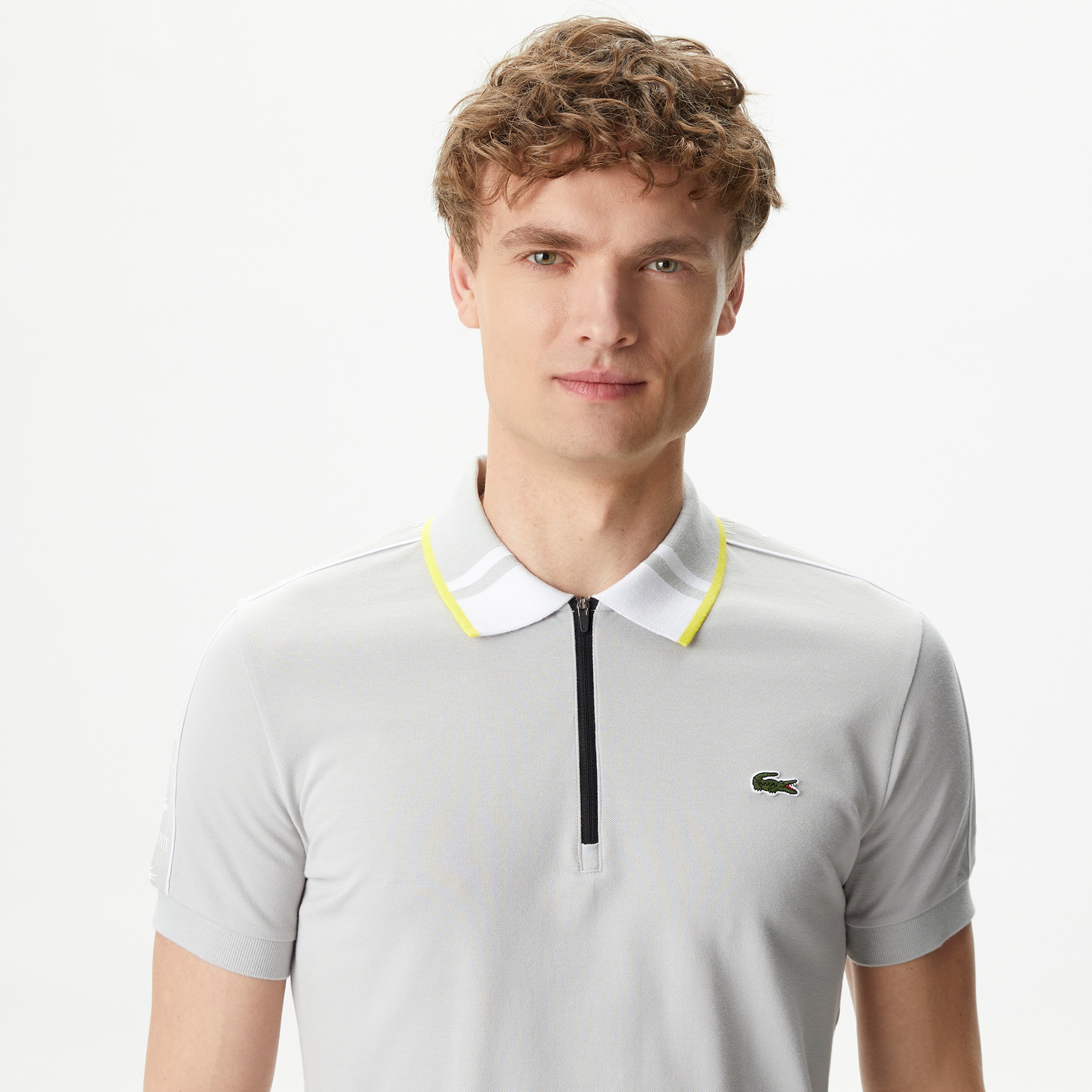 Lacoste Erkek Regular Fit Fermuarlı Yaka Gri Polo