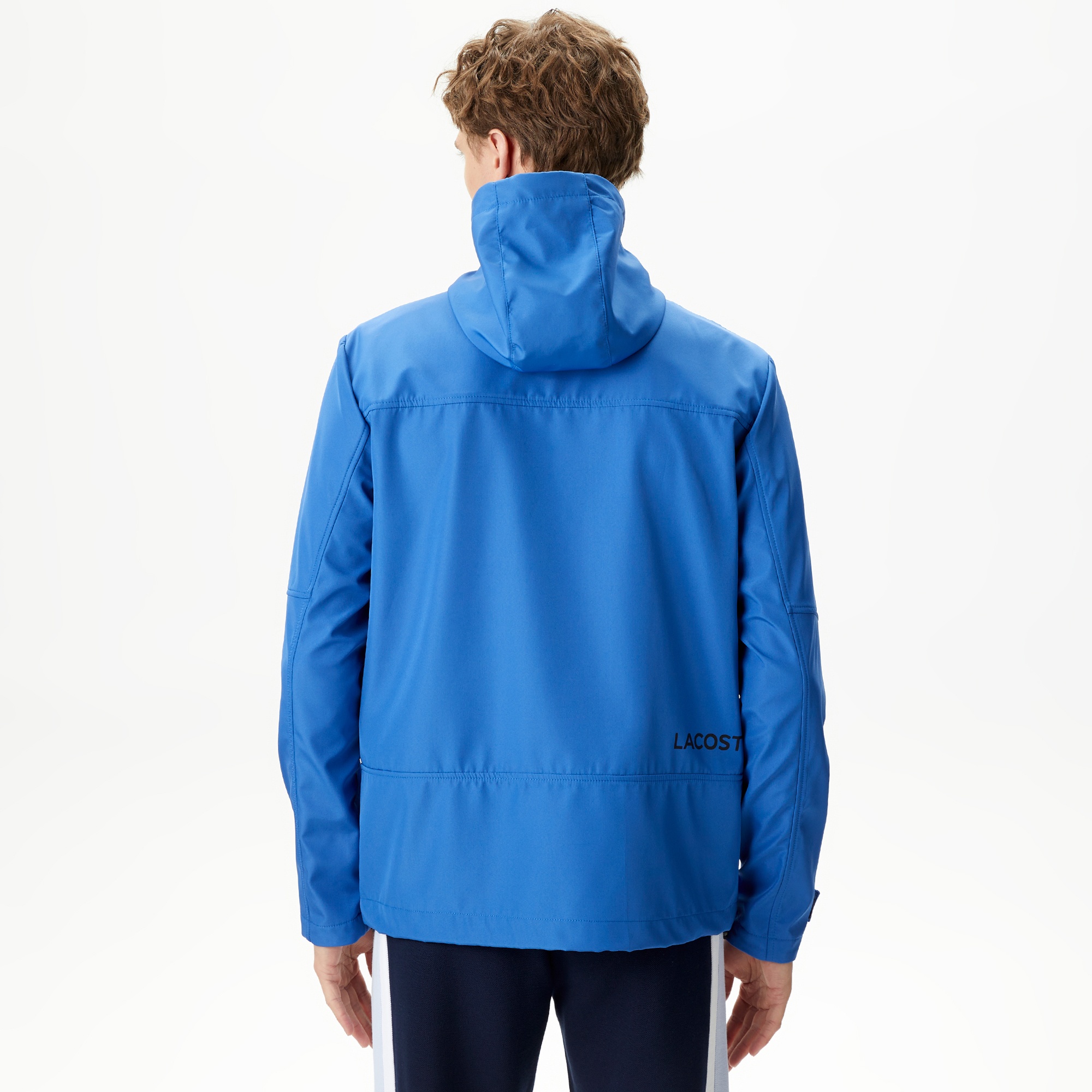 Lacoste Erkek Kapüşonlu Mavi Yağmurluk