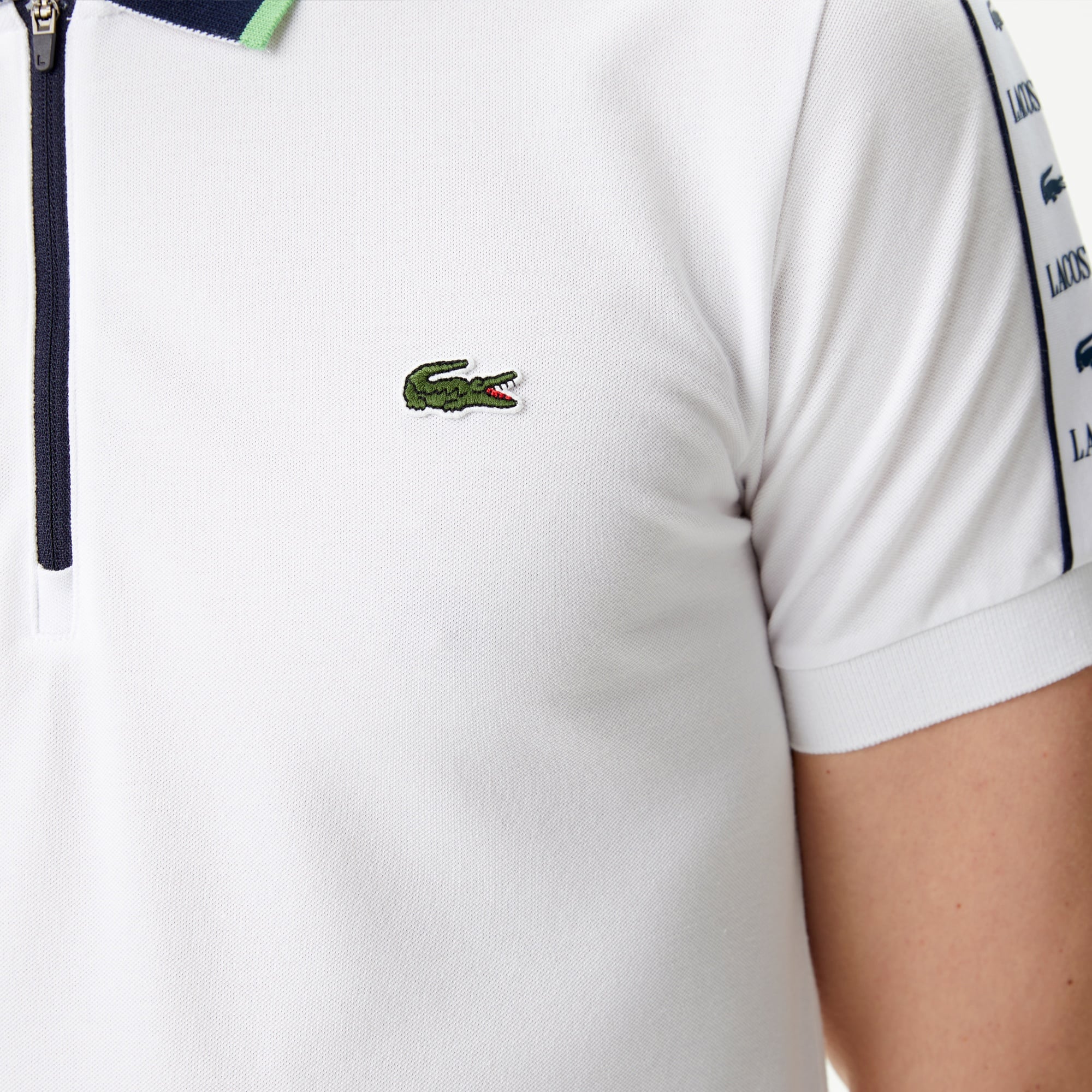 Lacoste Erkek Regular Fit Fermuarlı Yaka Beyaz Polo