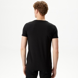 Lacoste Erkek Slim Fit V yaka Siyah T-Shirt Siyah