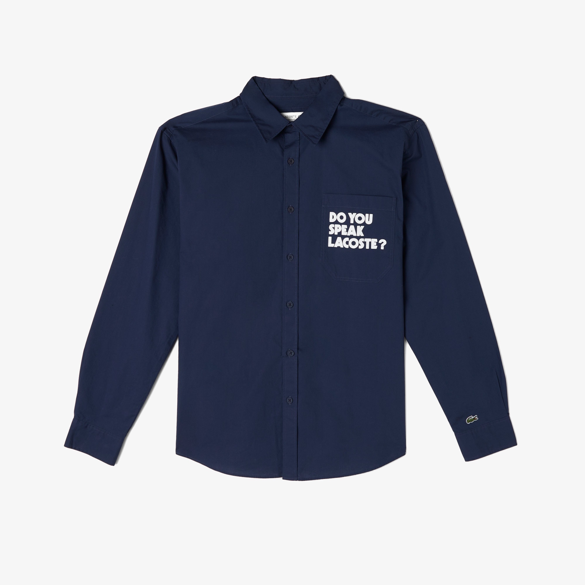 Lacoste Erkek Loose Fit Baskılı Lacivert Gömlek