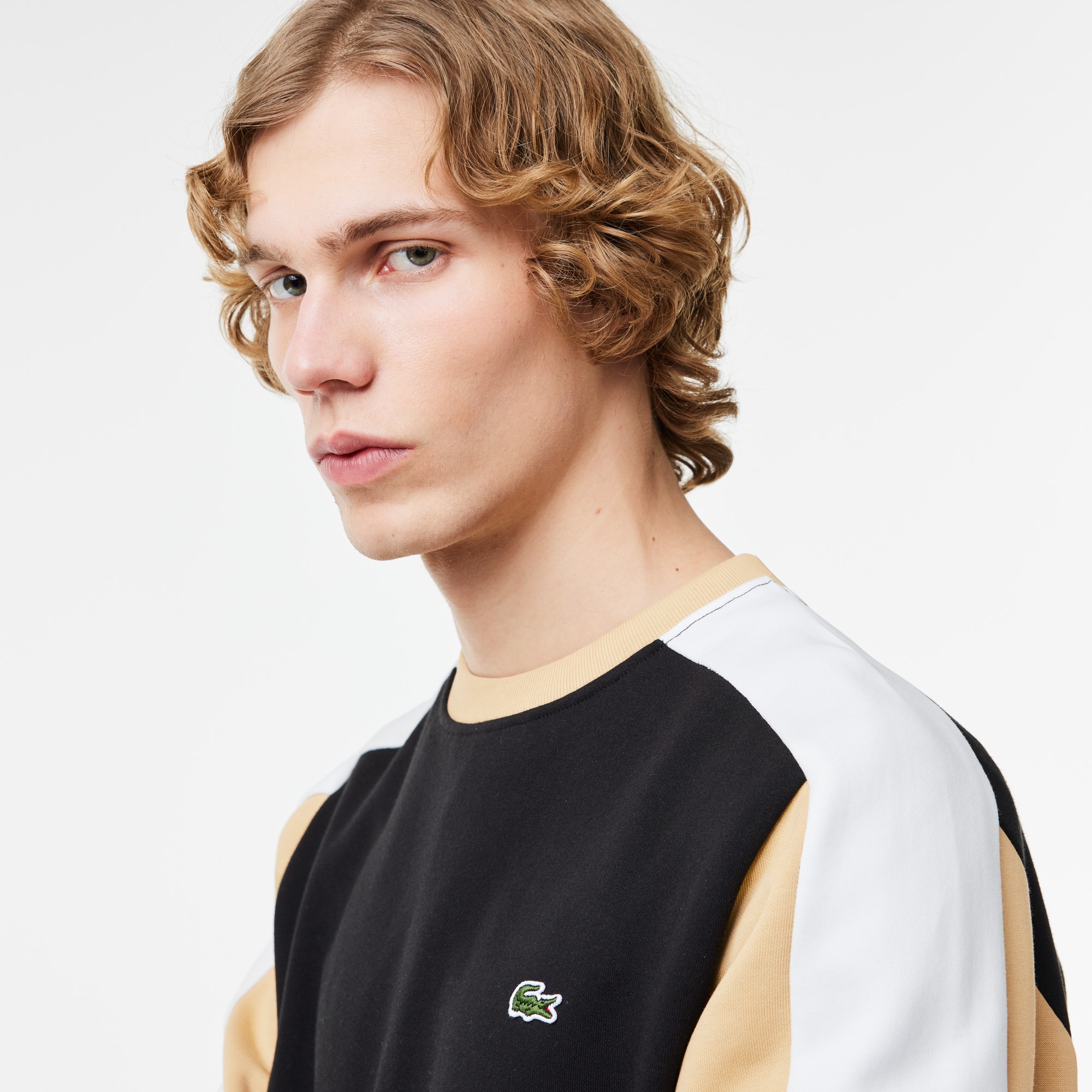 Lacoste Erkek Classic Fit Bisiklet Yaka Renk Bloklu Siyah Sweatshirt