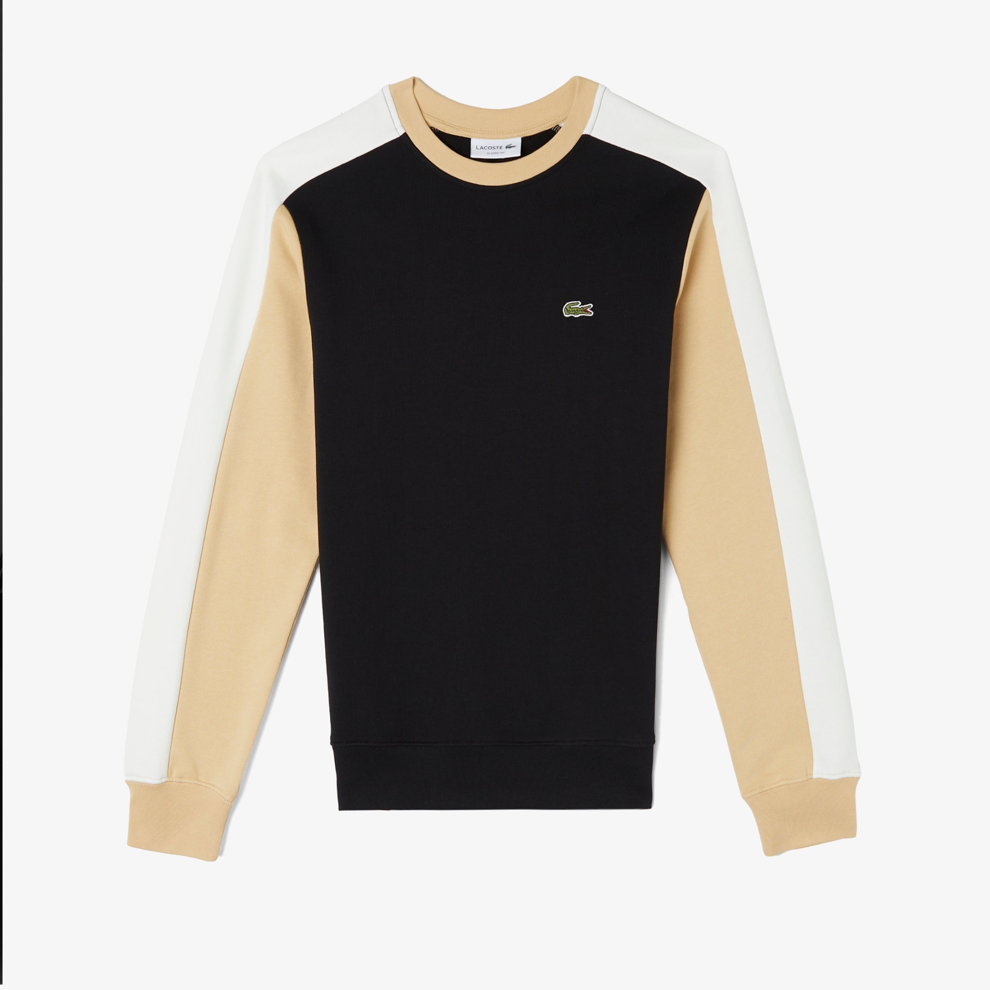 Lacoste Erkek Classic Fit Bisiklet Yaka Renk Bloklu Siyah Sweatshirt
